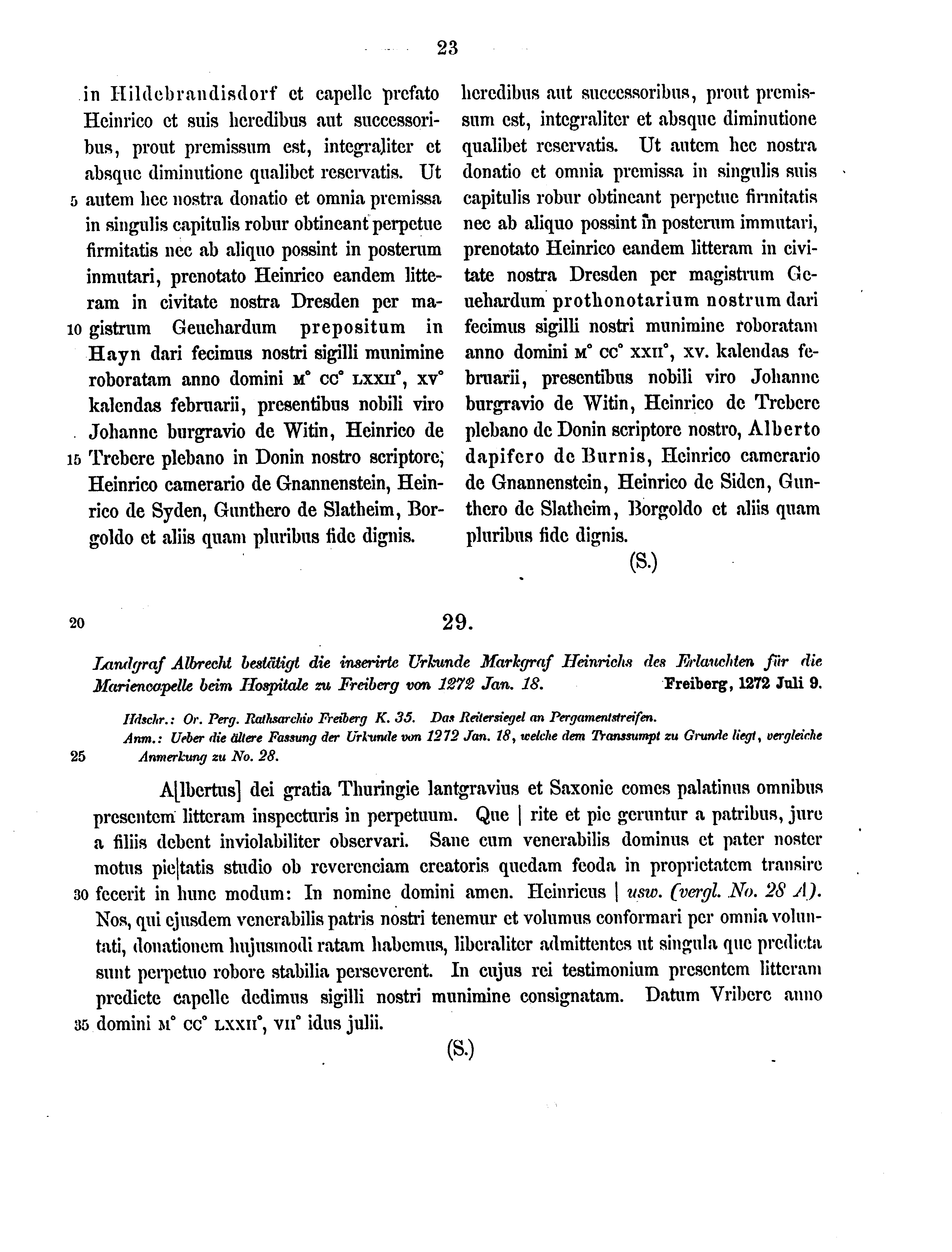 Historische Urkunde Seite 23 aus Band cds2_12