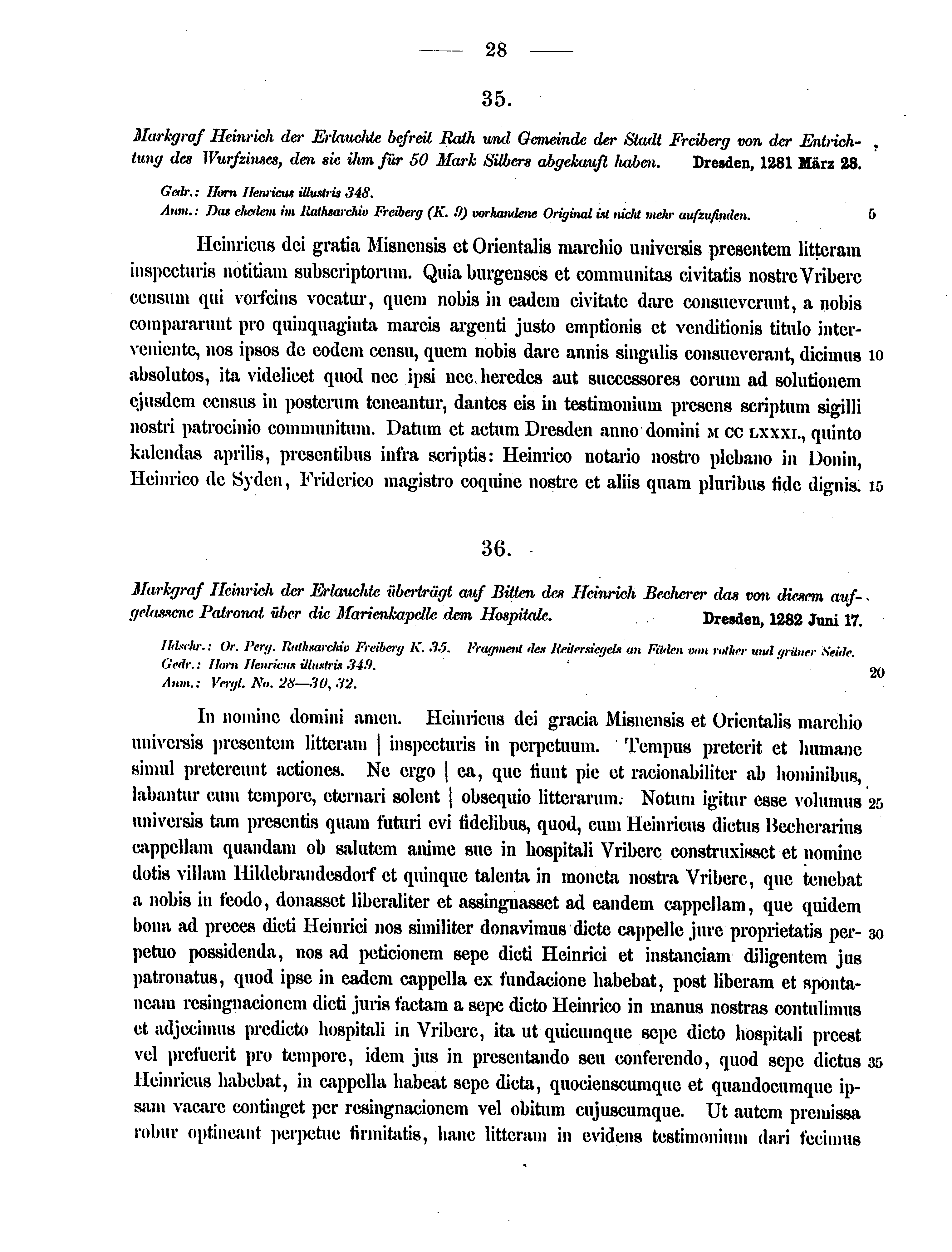 Historische Urkunde Seite 28 aus Band cds2_12
