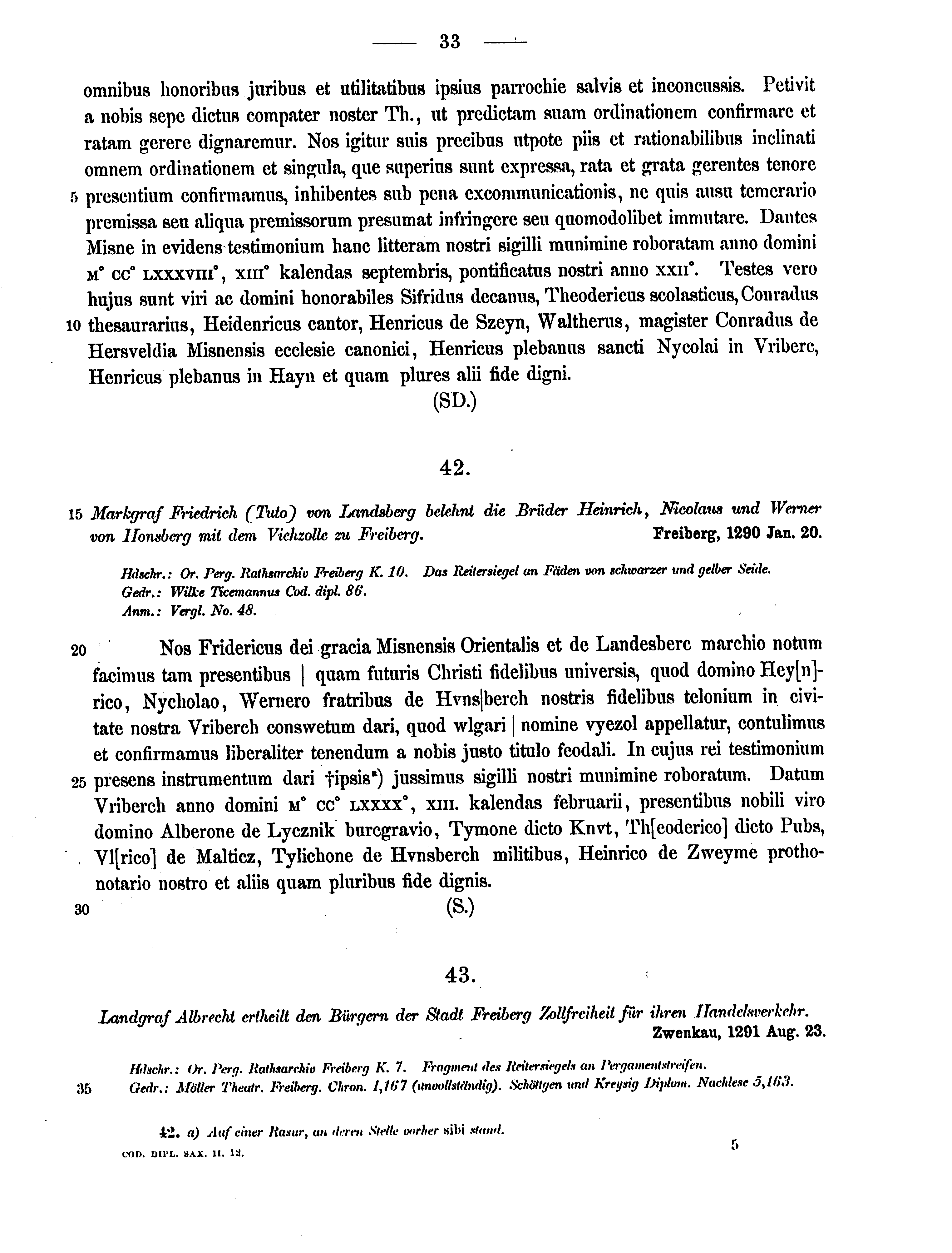 Historische Urkunde Seite 33 aus Band cds2_12