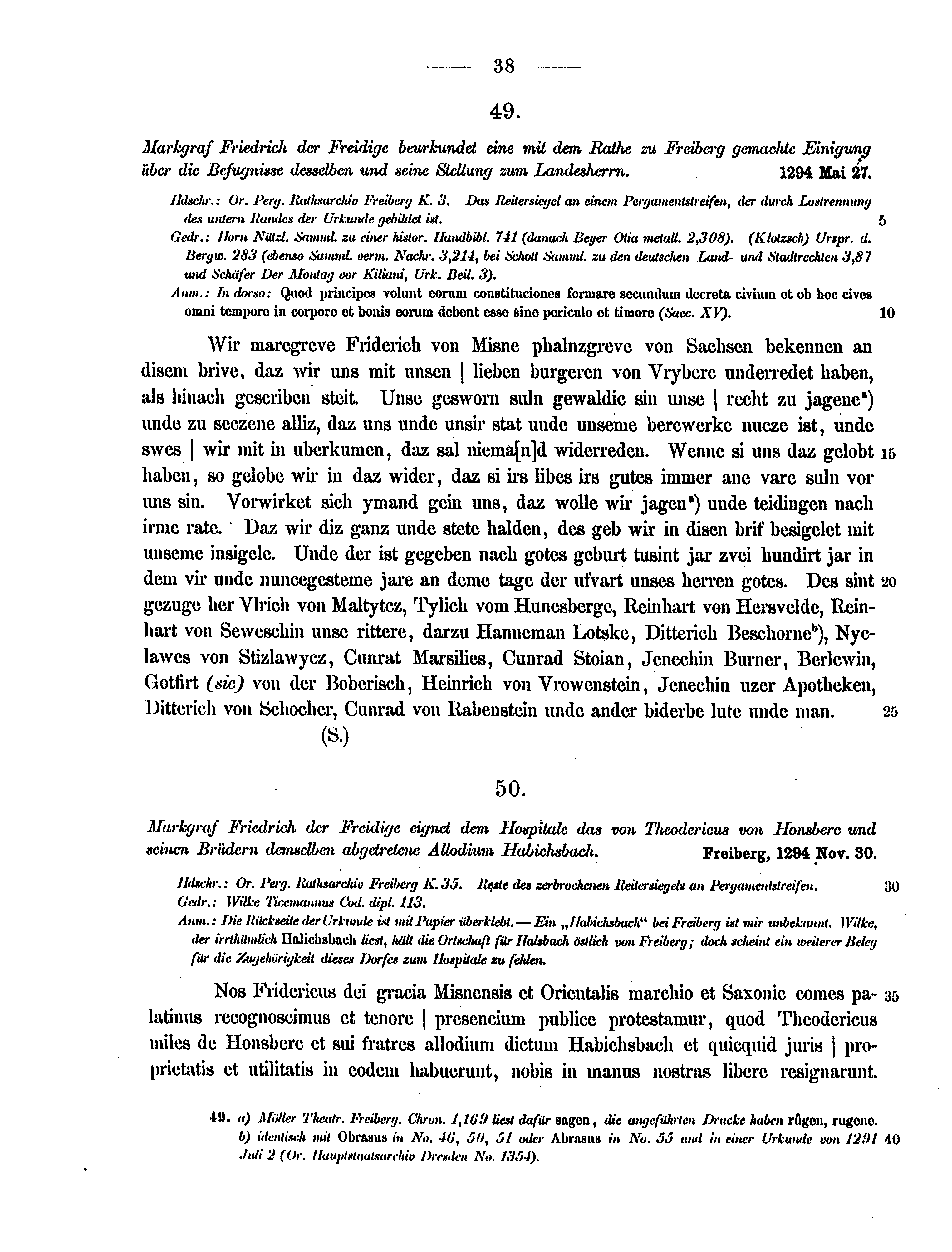 Historische Urkunde Seite 38 aus Band cds2_12