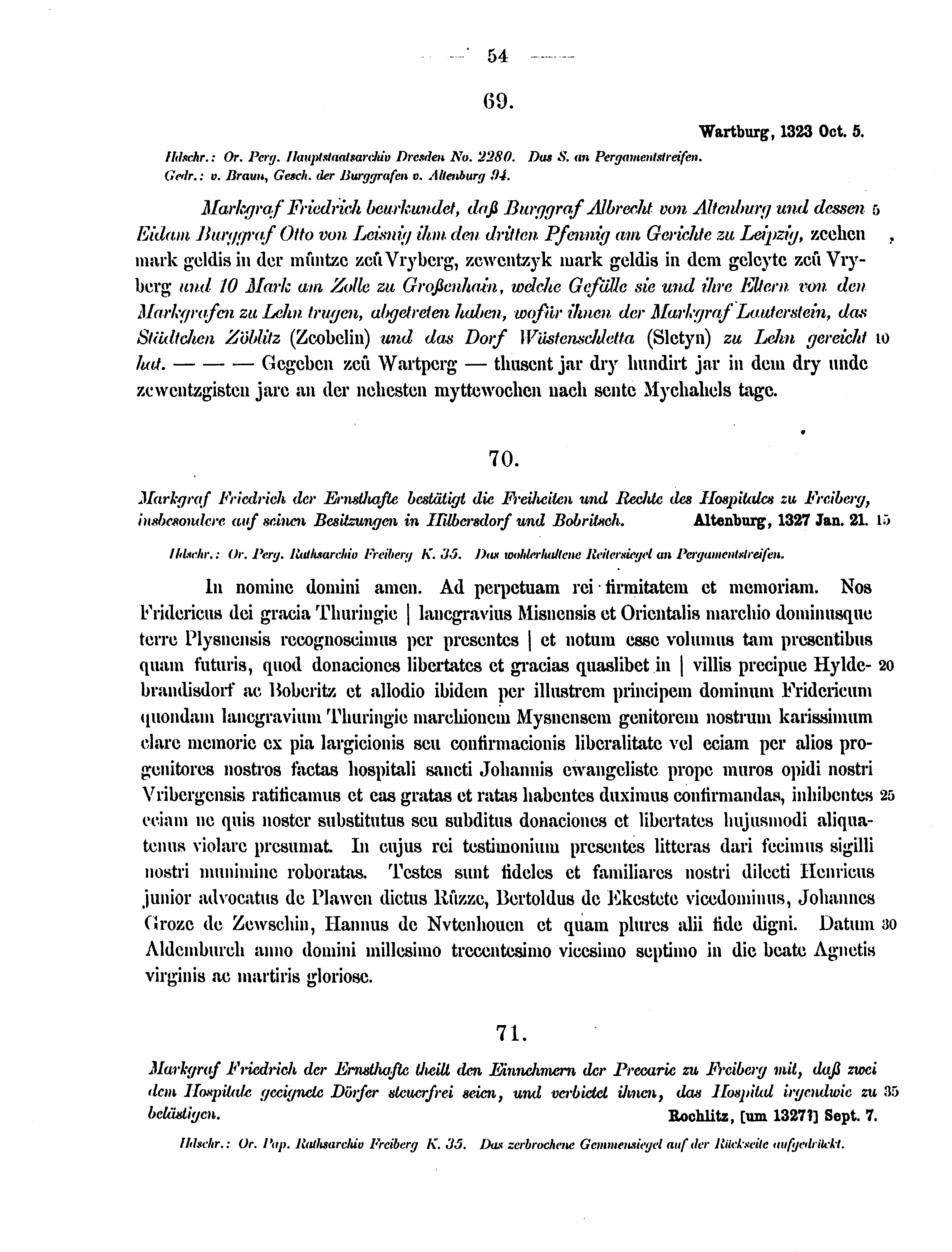 Historische Urkunde Seite 54 aus Band cds2_12