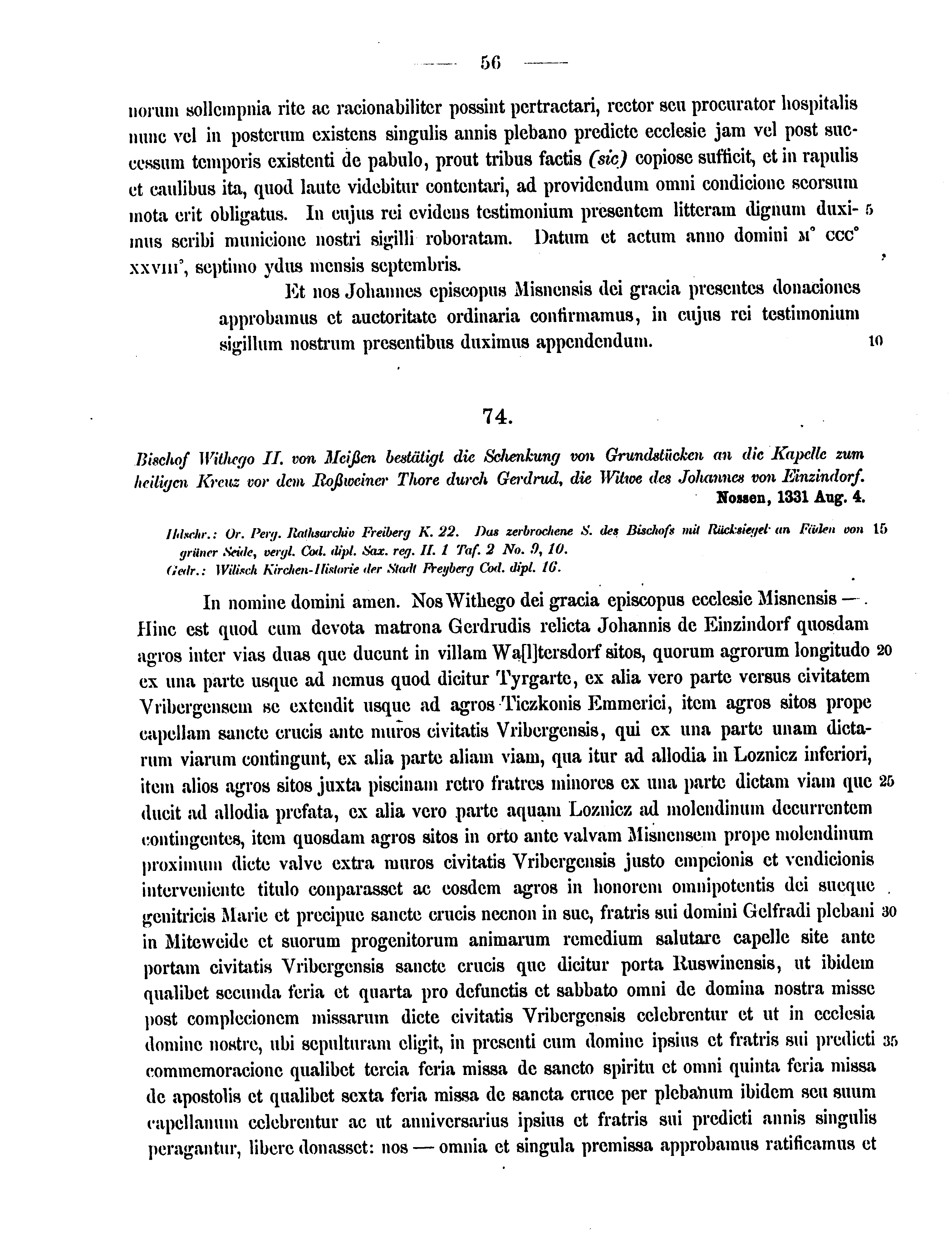 Historische Urkunde Seite 56 aus Band cds2_12