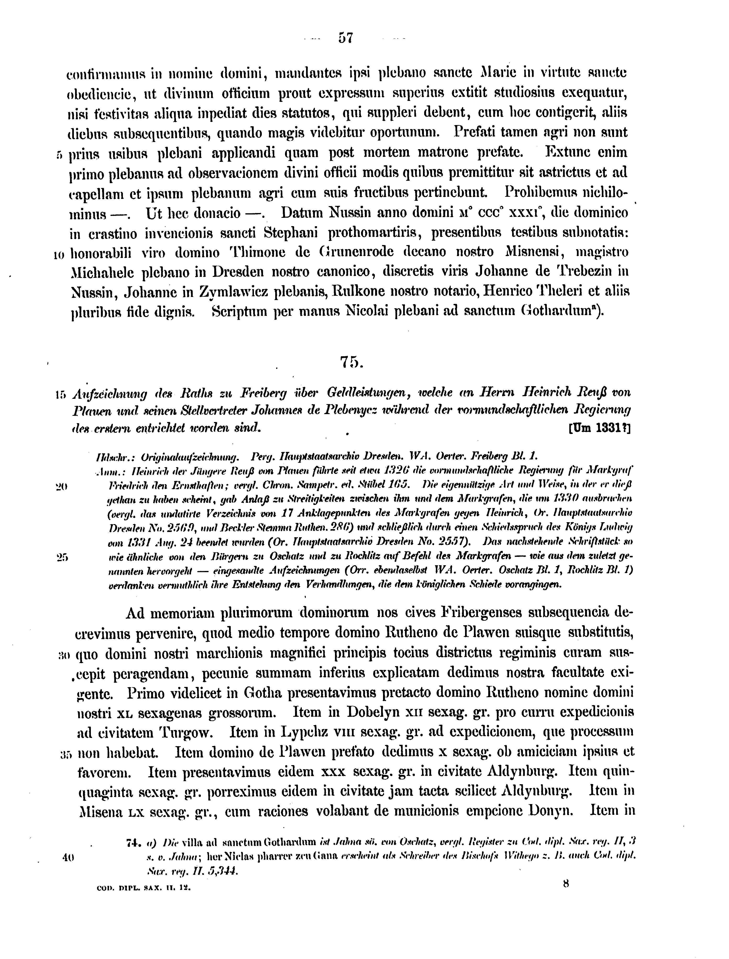 Historische Urkunde Seite 57 aus Band cds2_12