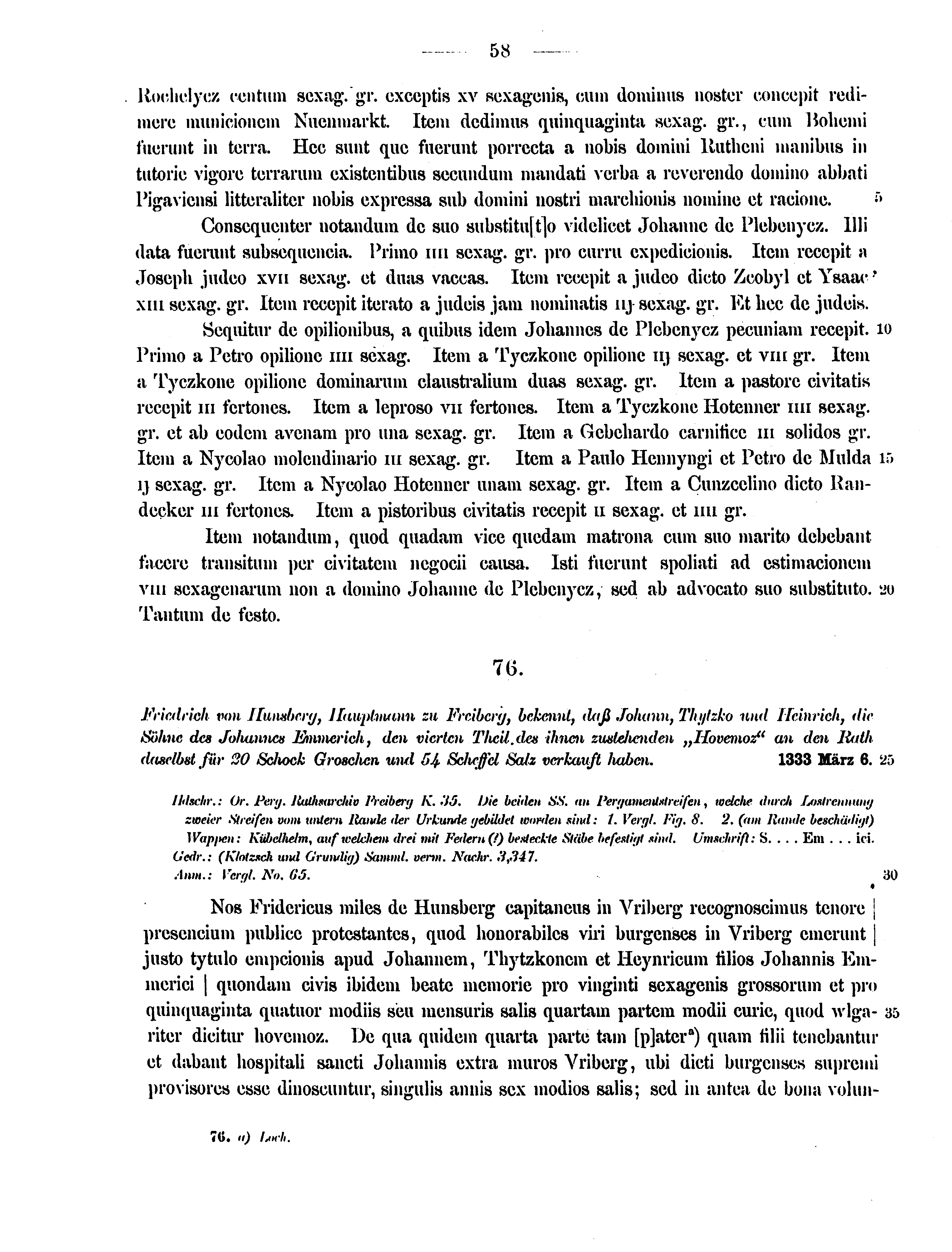 Historische Urkunde Seite 58 aus Band cds2_12