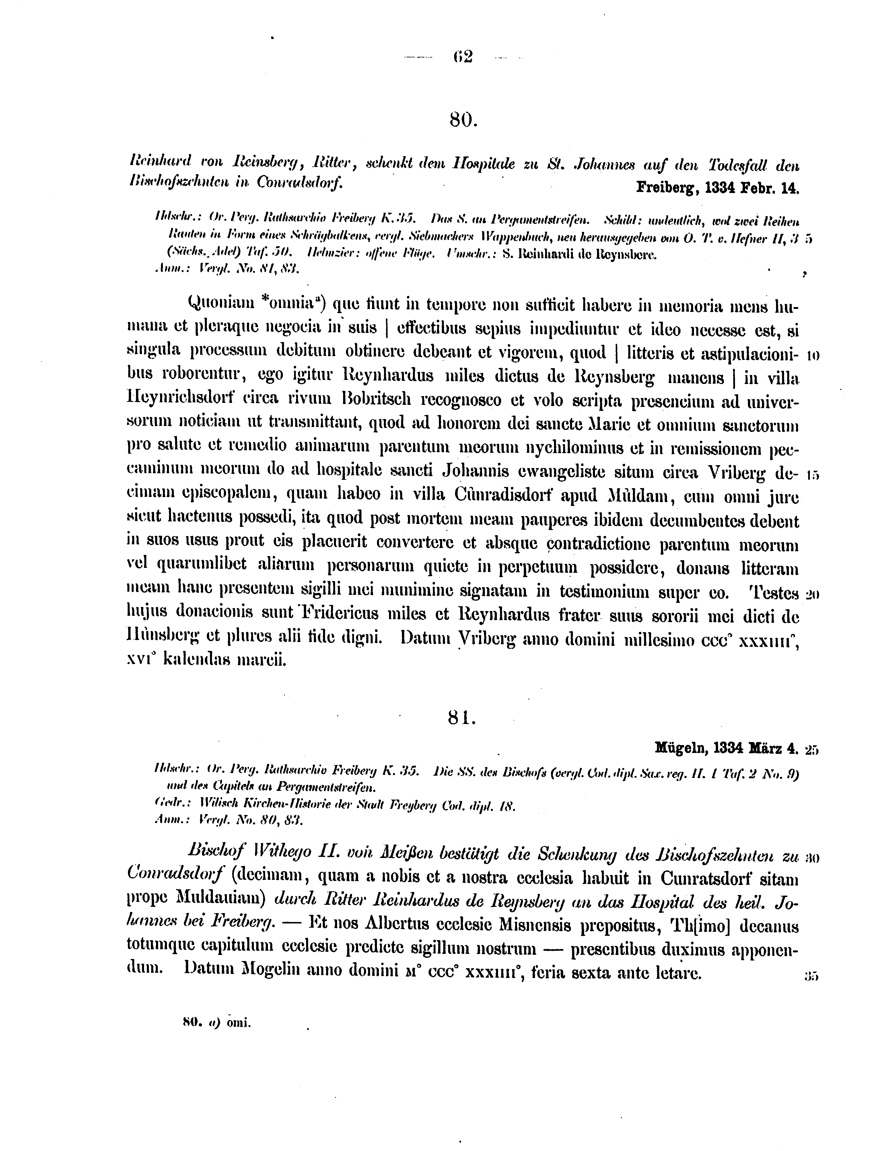 Historische Urkunde Seite 62 aus Band cds2_12