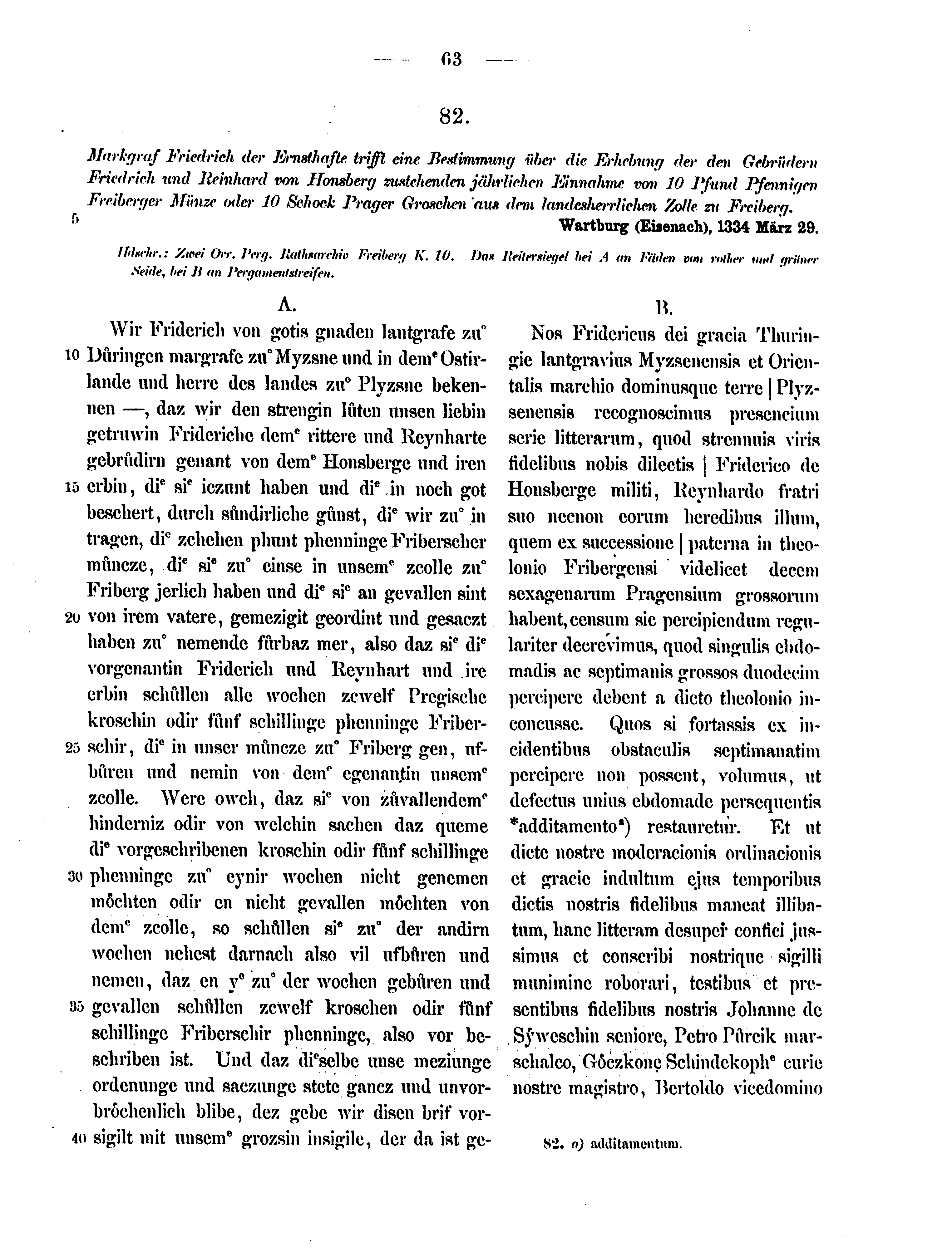 Historische Urkunde Seite 63 aus Band cds2_12