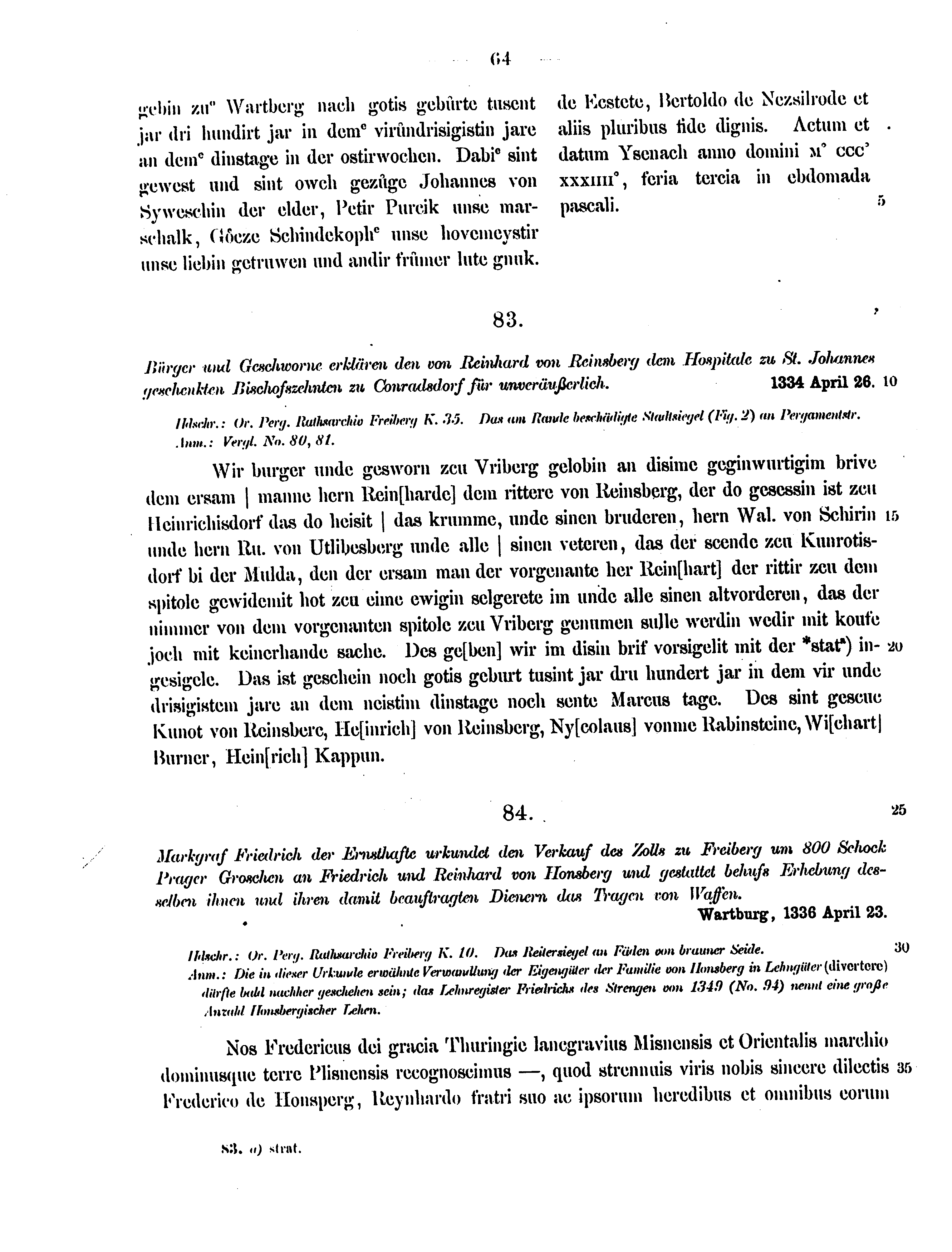 Historische Urkunde Seite 64 aus Band cds2_12