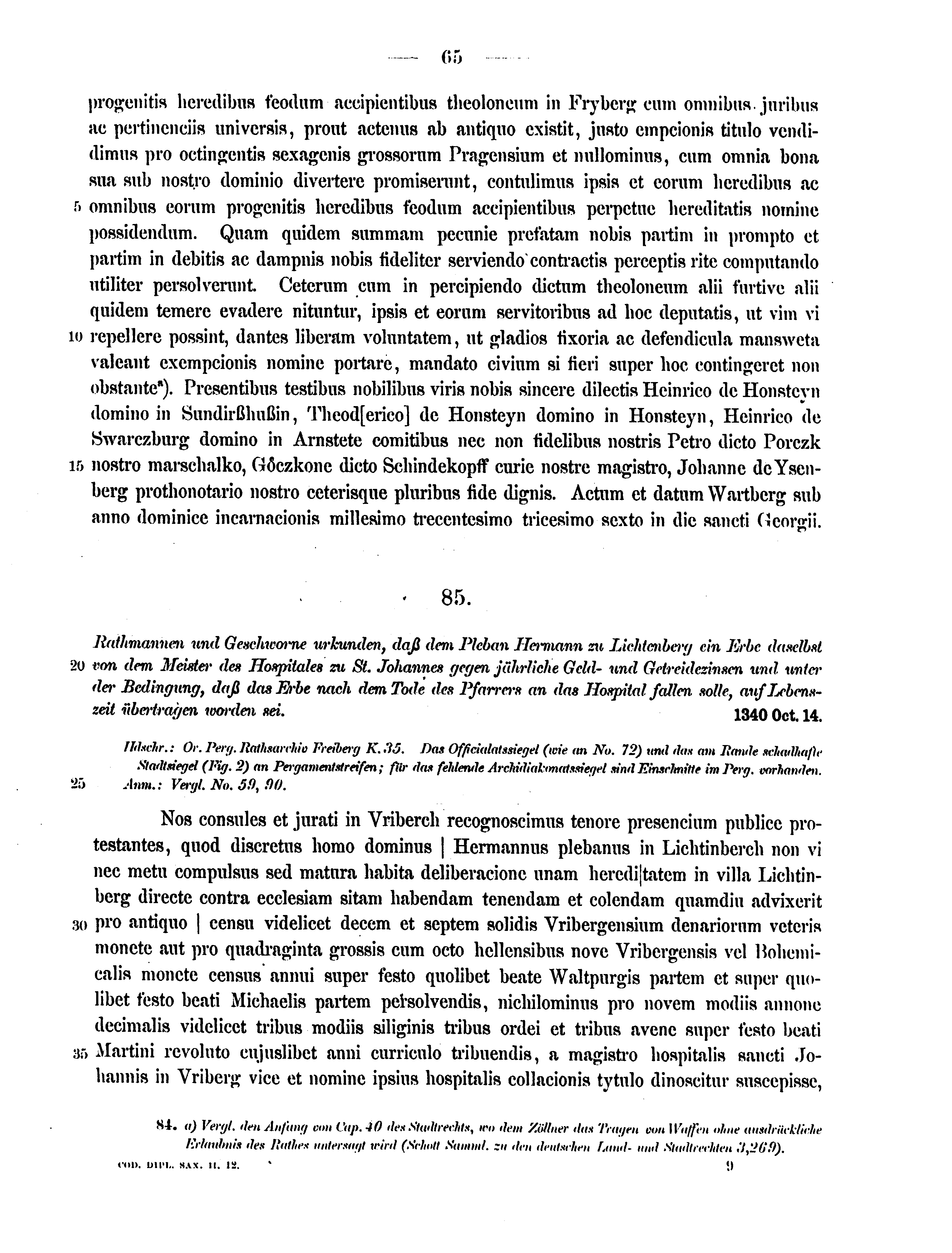 Historische Urkunde Seite 65 aus Band cds2_12