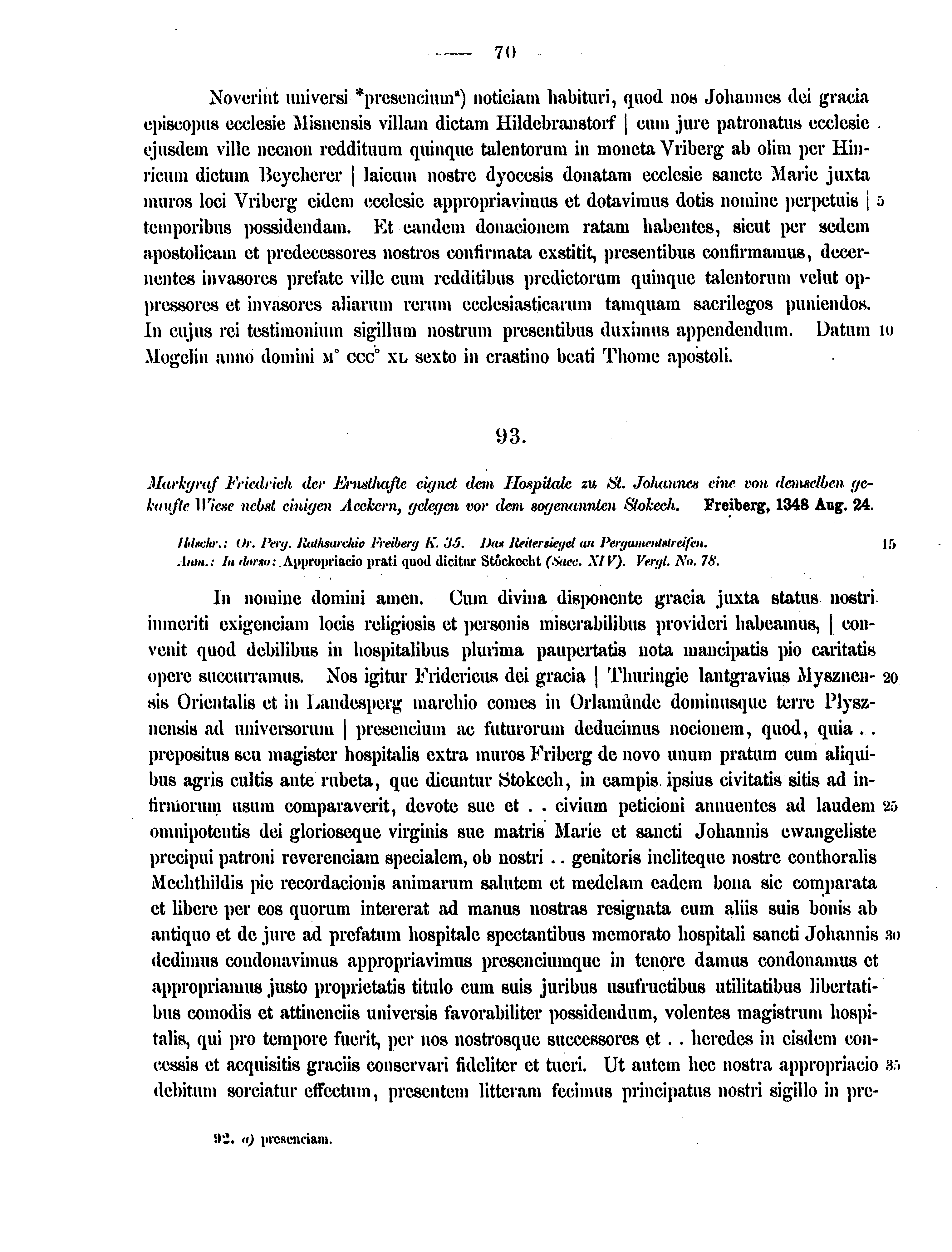 Historische Urkunde Seite 70 aus Band cds2_12