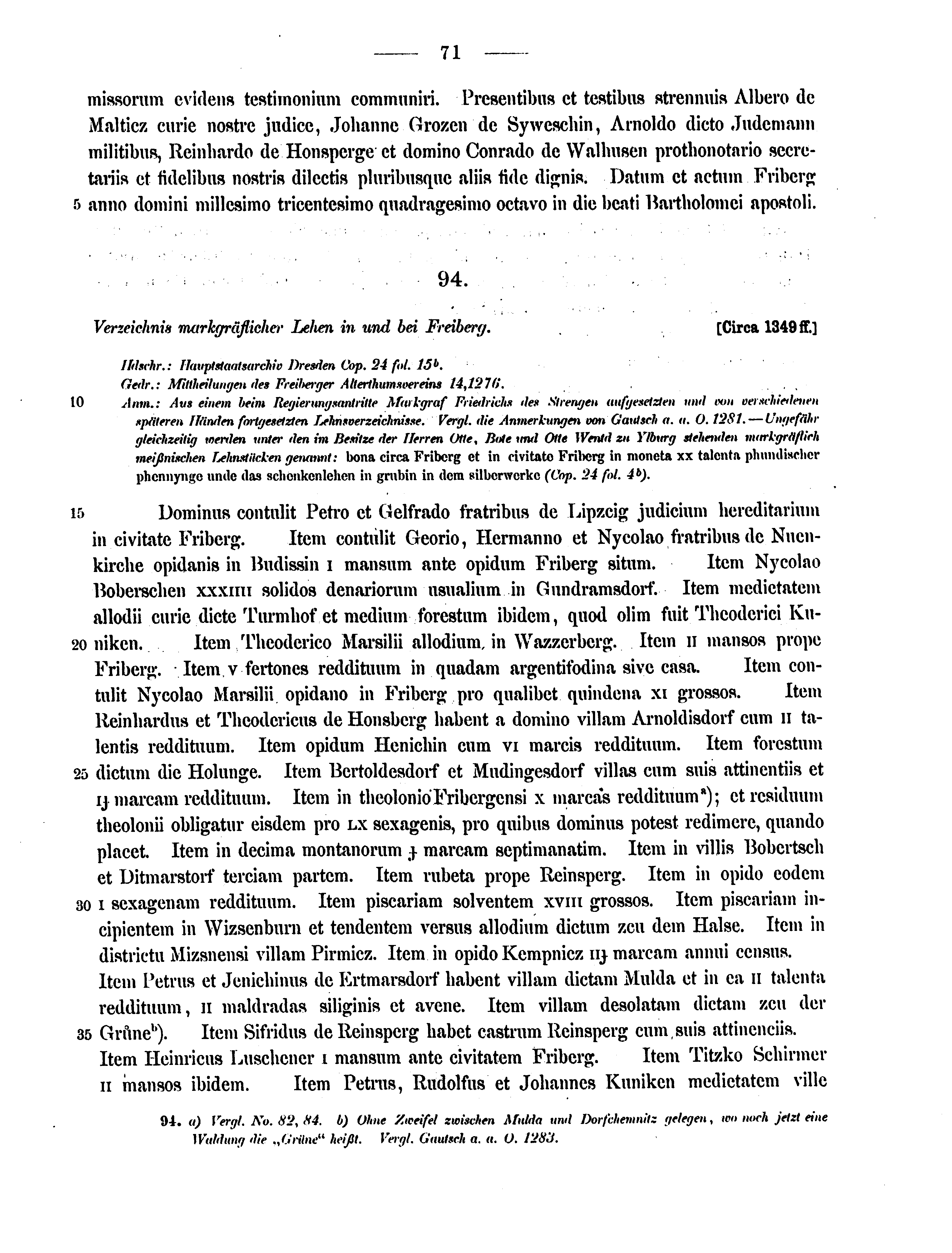 Historische Urkunde Seite 71 aus Band cds2_12