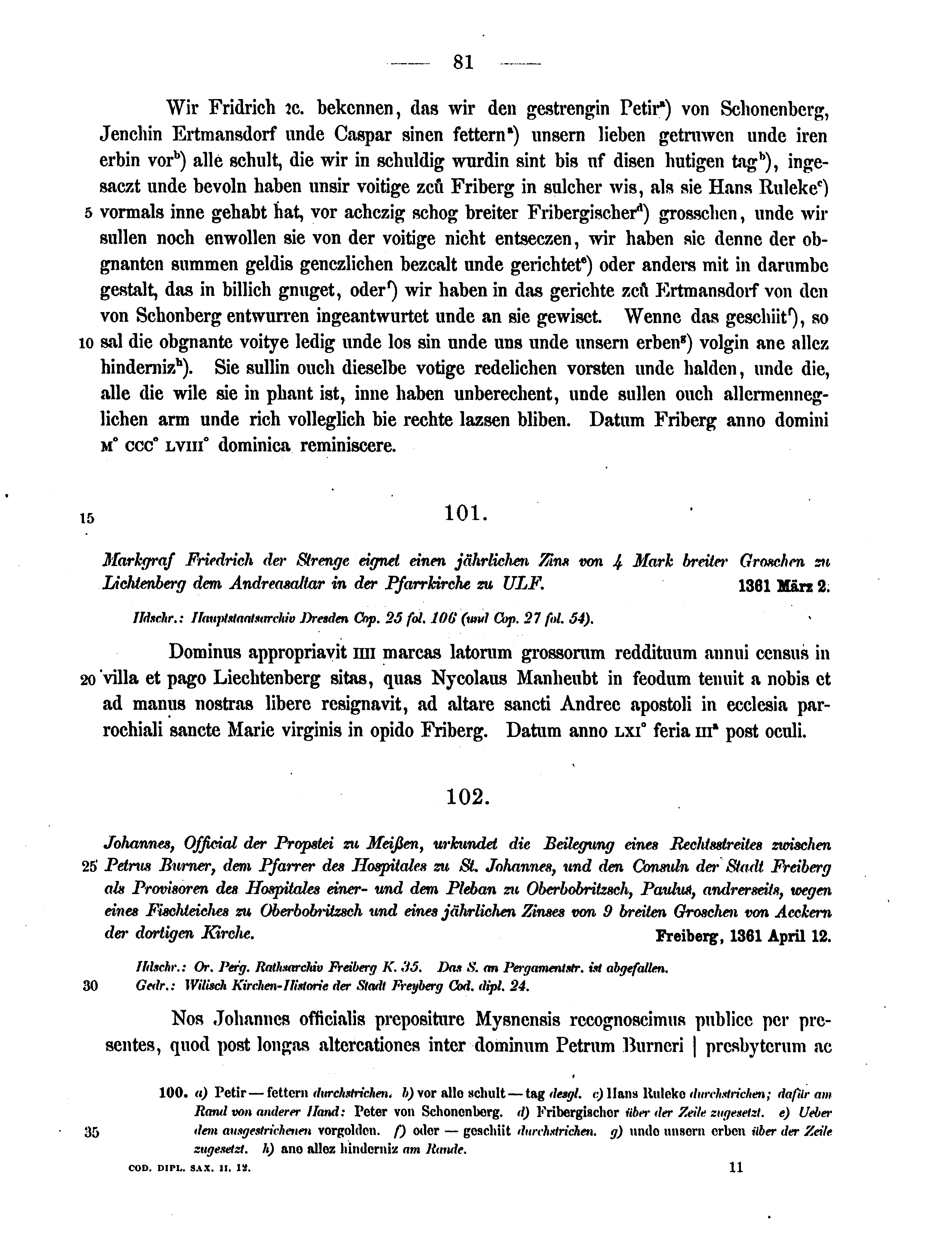 Historische Urkunde Seite 81 aus Band cds2_12