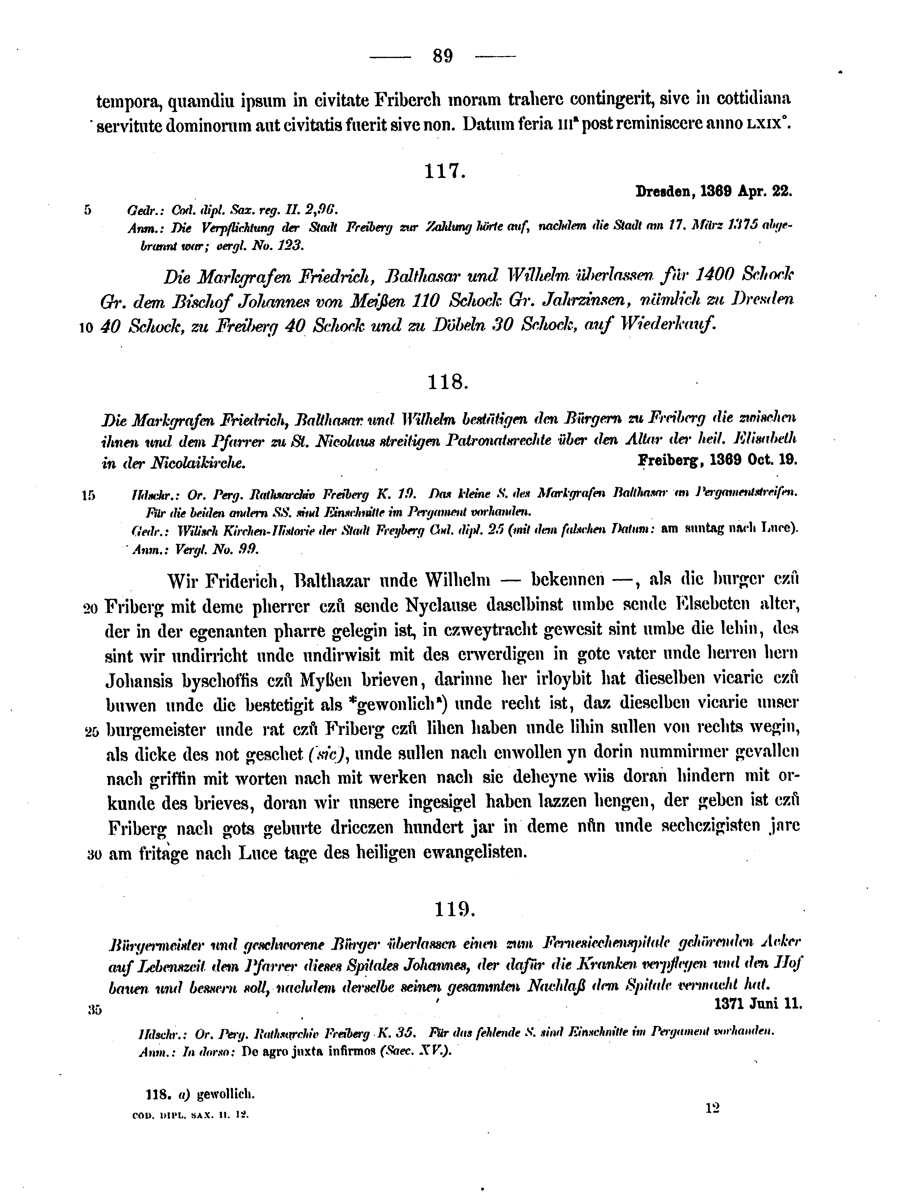 Historische Urkunde Seite 89 aus Band cds2_12