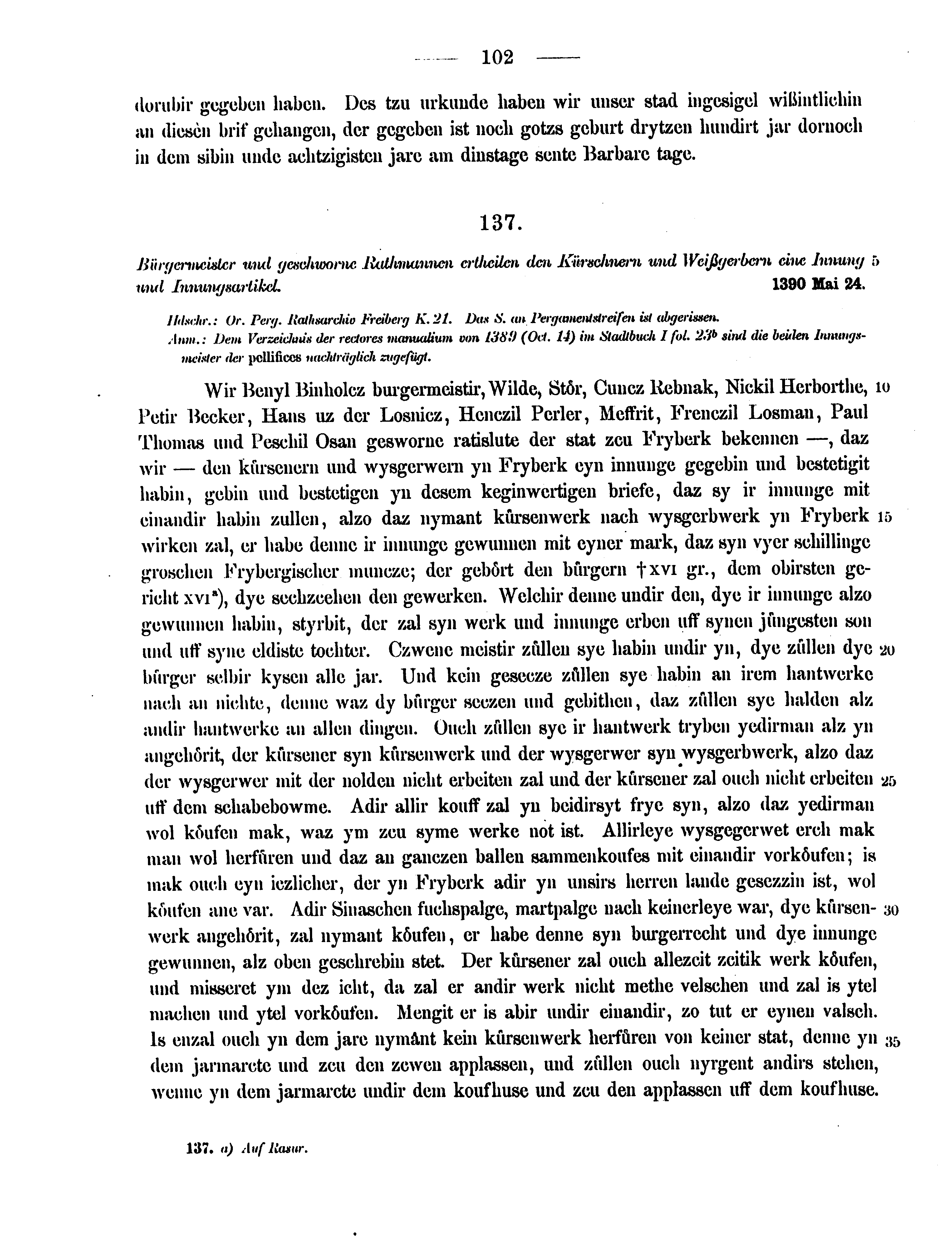 Historische Urkunde Seite 102 aus Band cds2_12