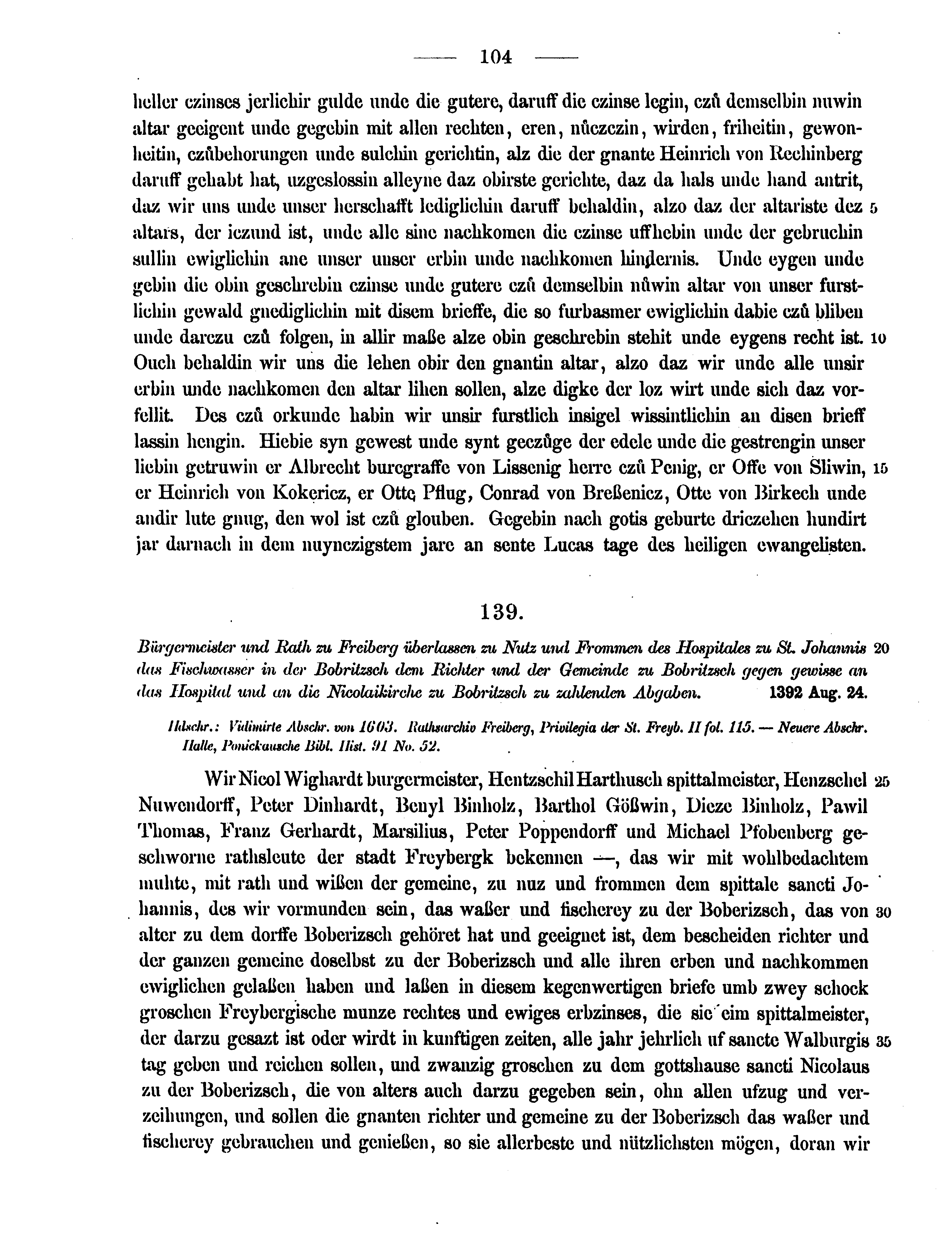 Historische Urkunde Seite 104 aus Band cds2_12
