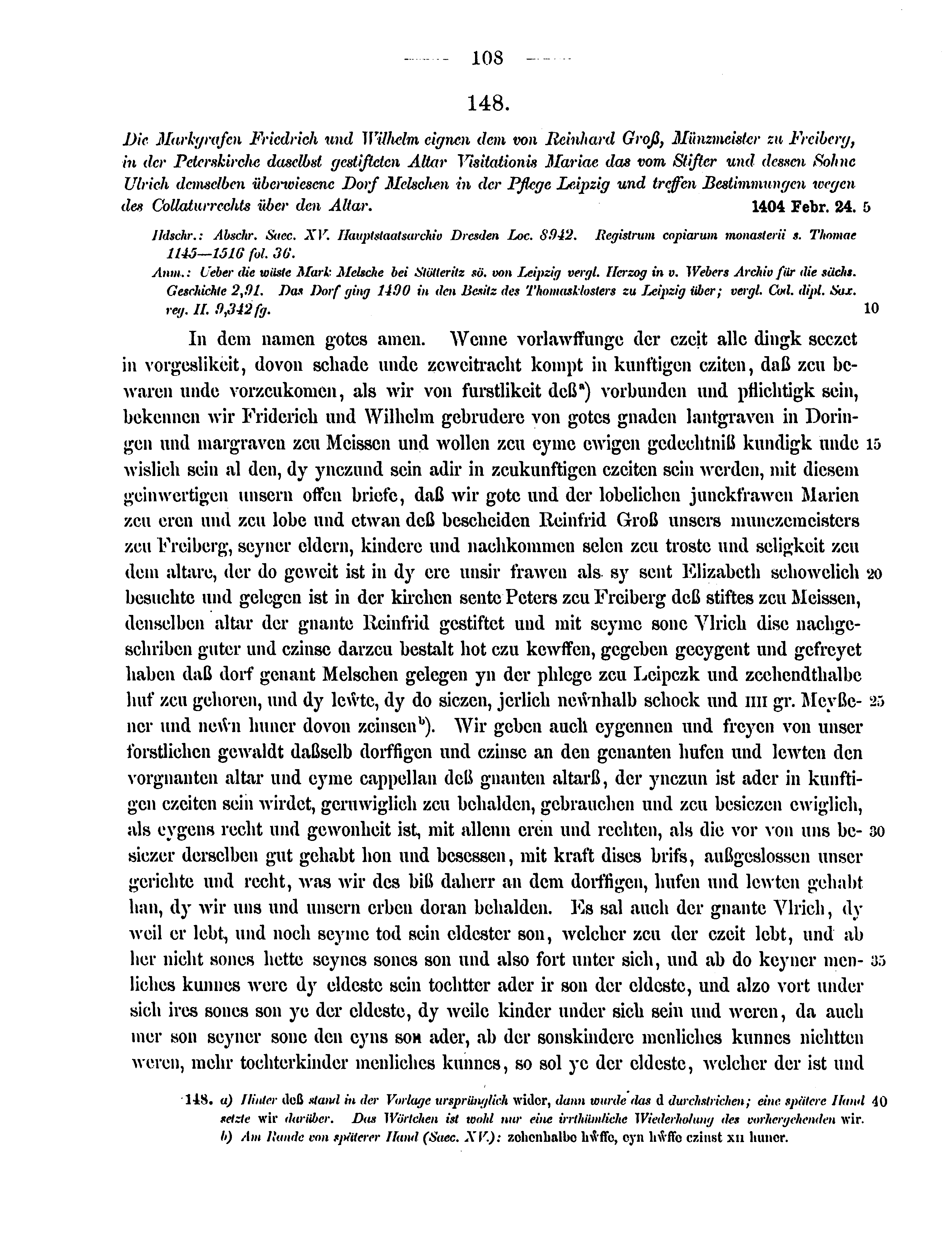 Historische Urkunde Seite 108 aus Band cds2_12