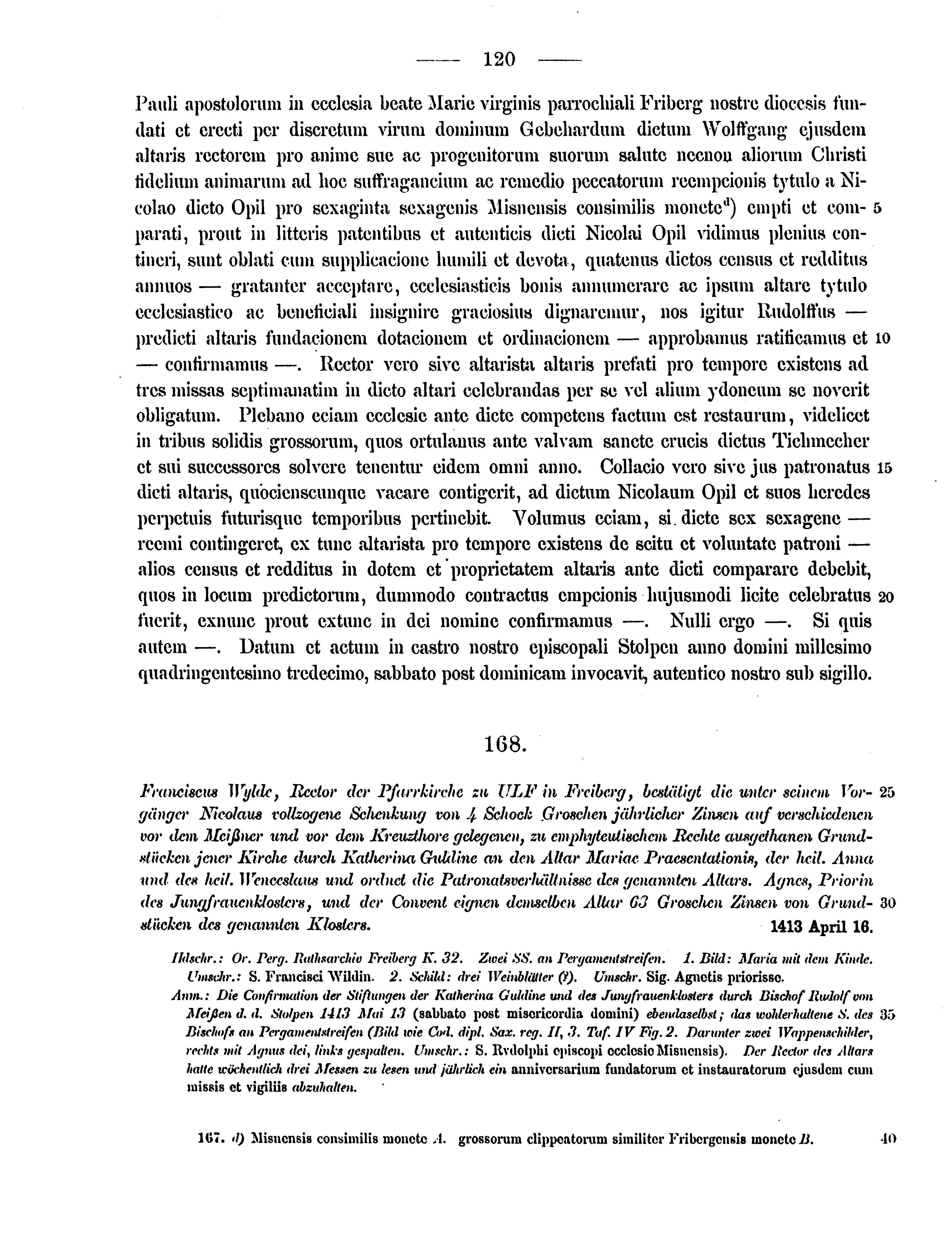 Historische Urkunde Seite 120 aus Band cds2_12