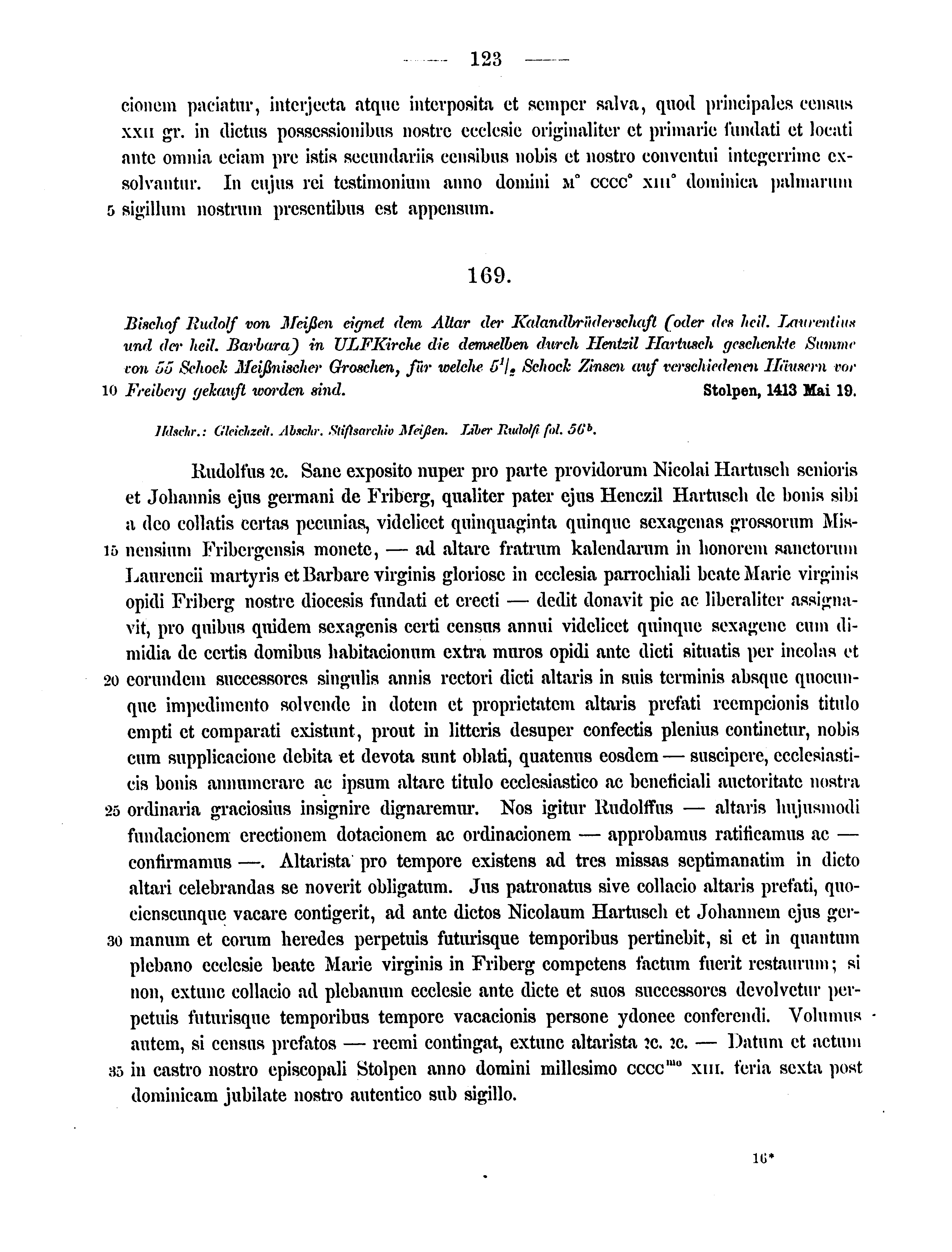 Historische Urkunde Seite 123 aus Band cds2_12