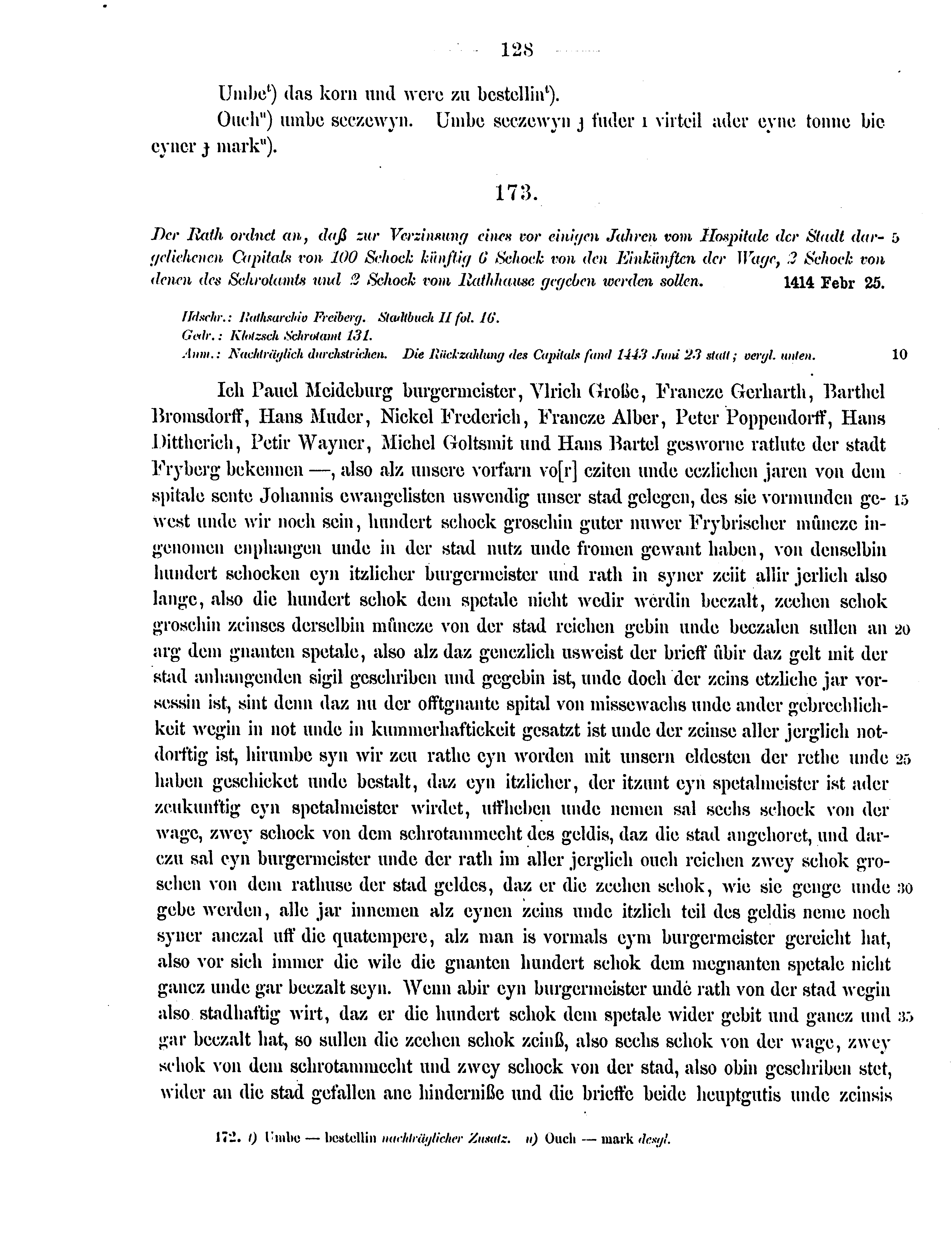 Historische Urkunde Seite 128 aus Band cds2_12