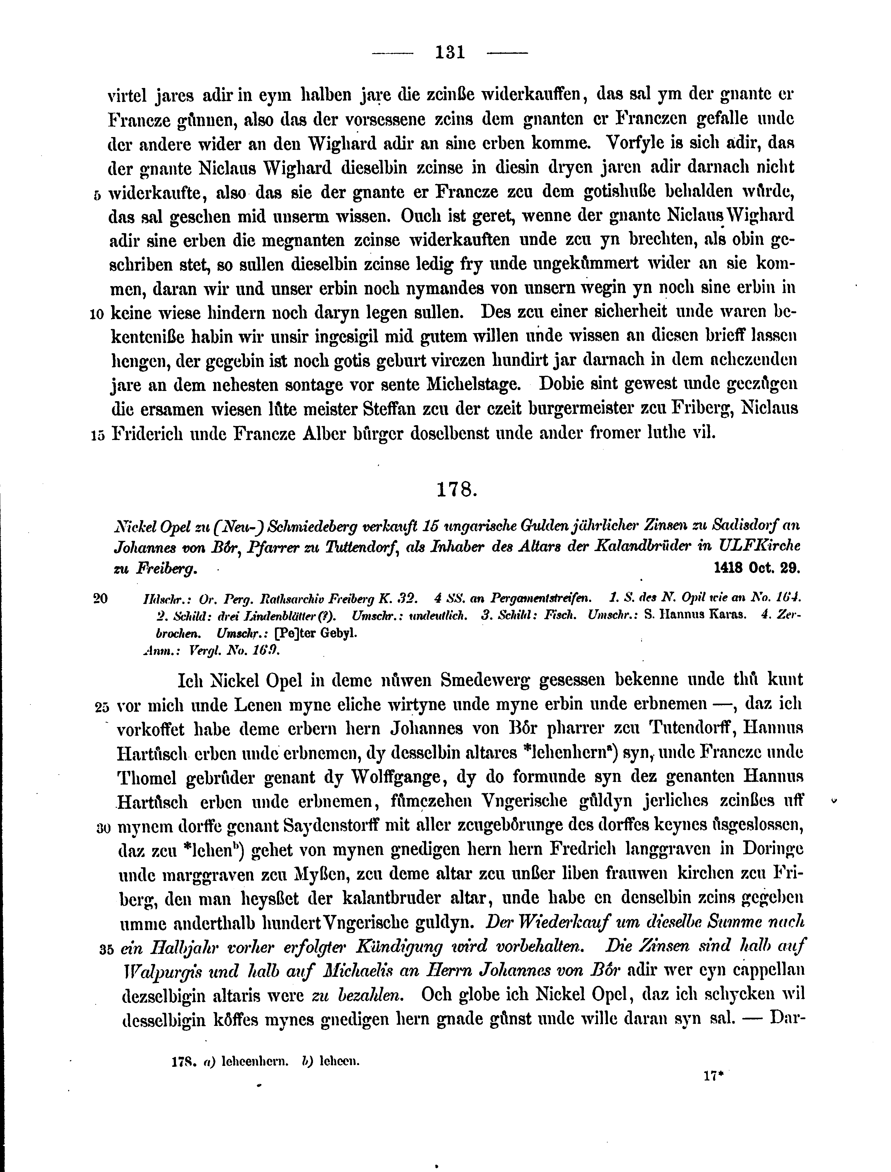 Historische Urkunde Seite 131 aus Band cds2_12