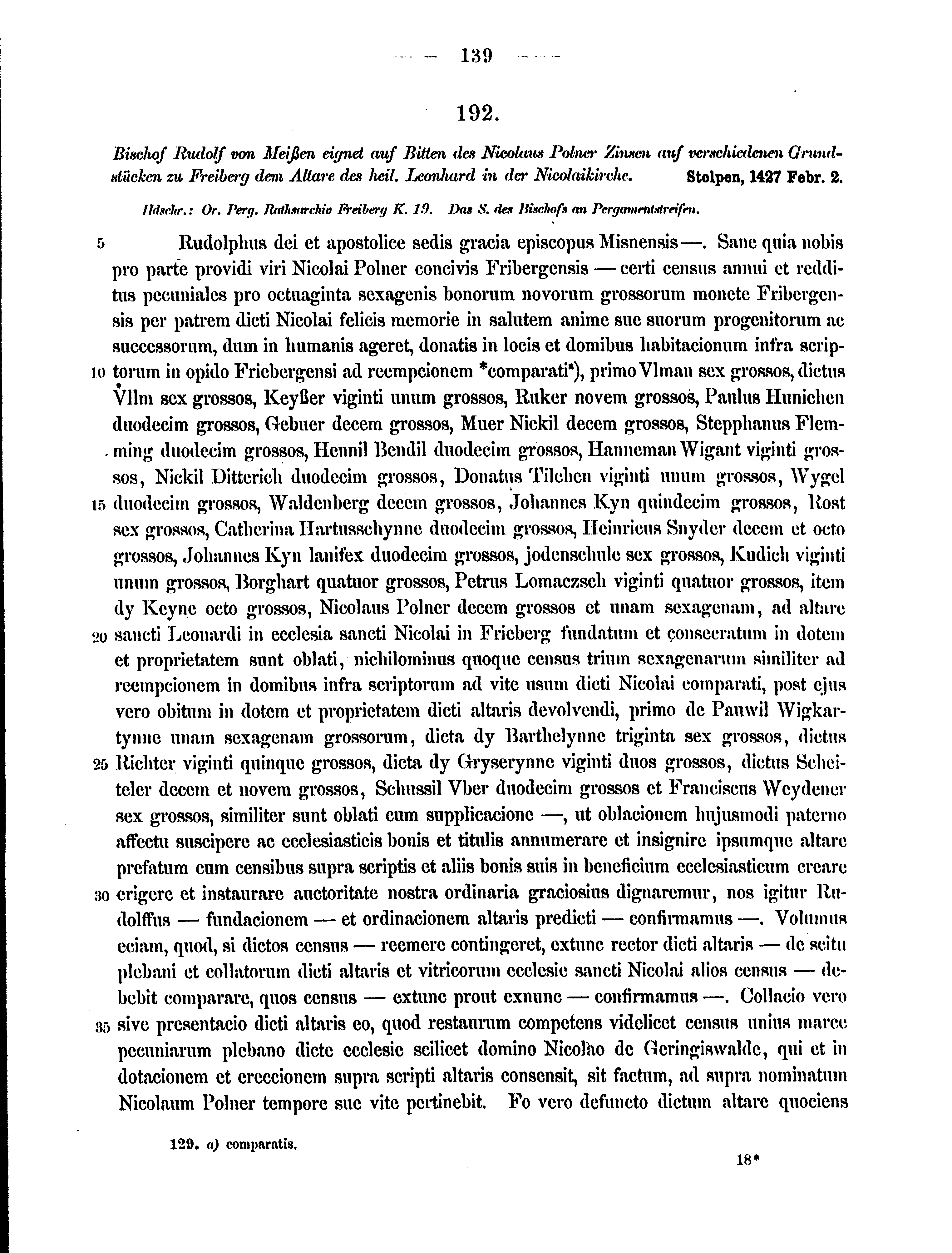 Historische Urkunde Seite 139 aus Band cds2_12