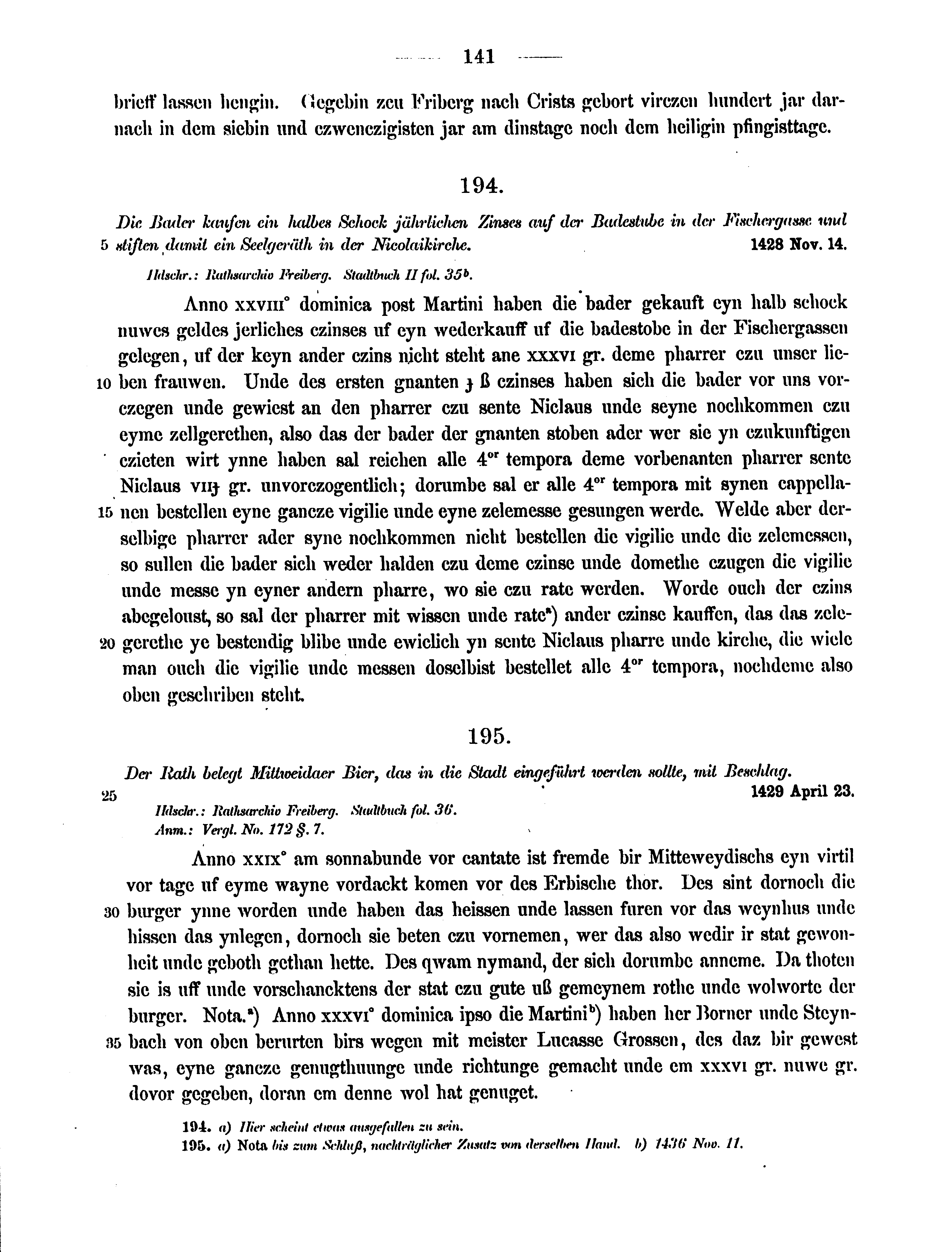 Historische Urkunde Seite 141 aus Band cds2_12