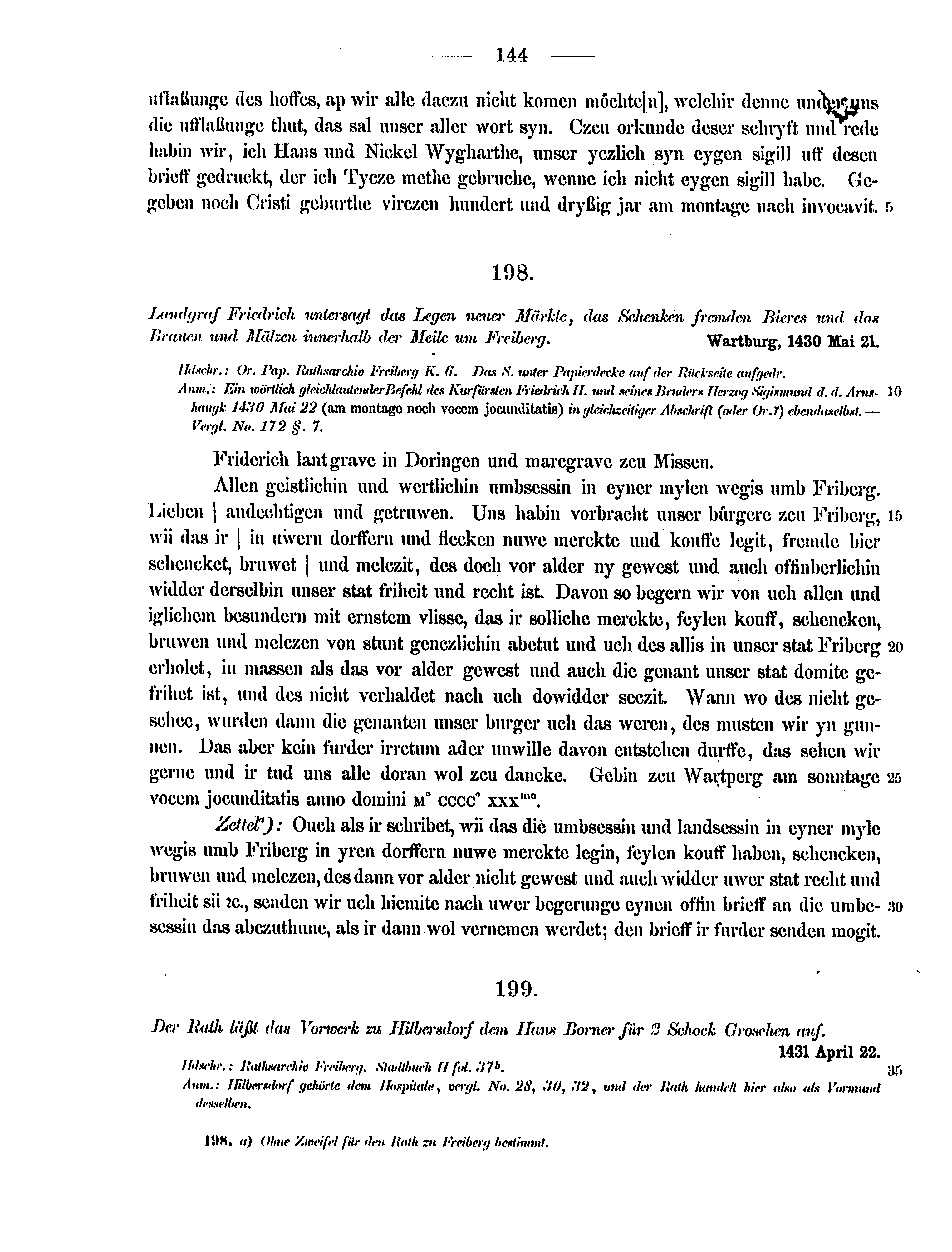 Historische Urkunde Seite 144 aus Band cds2_12