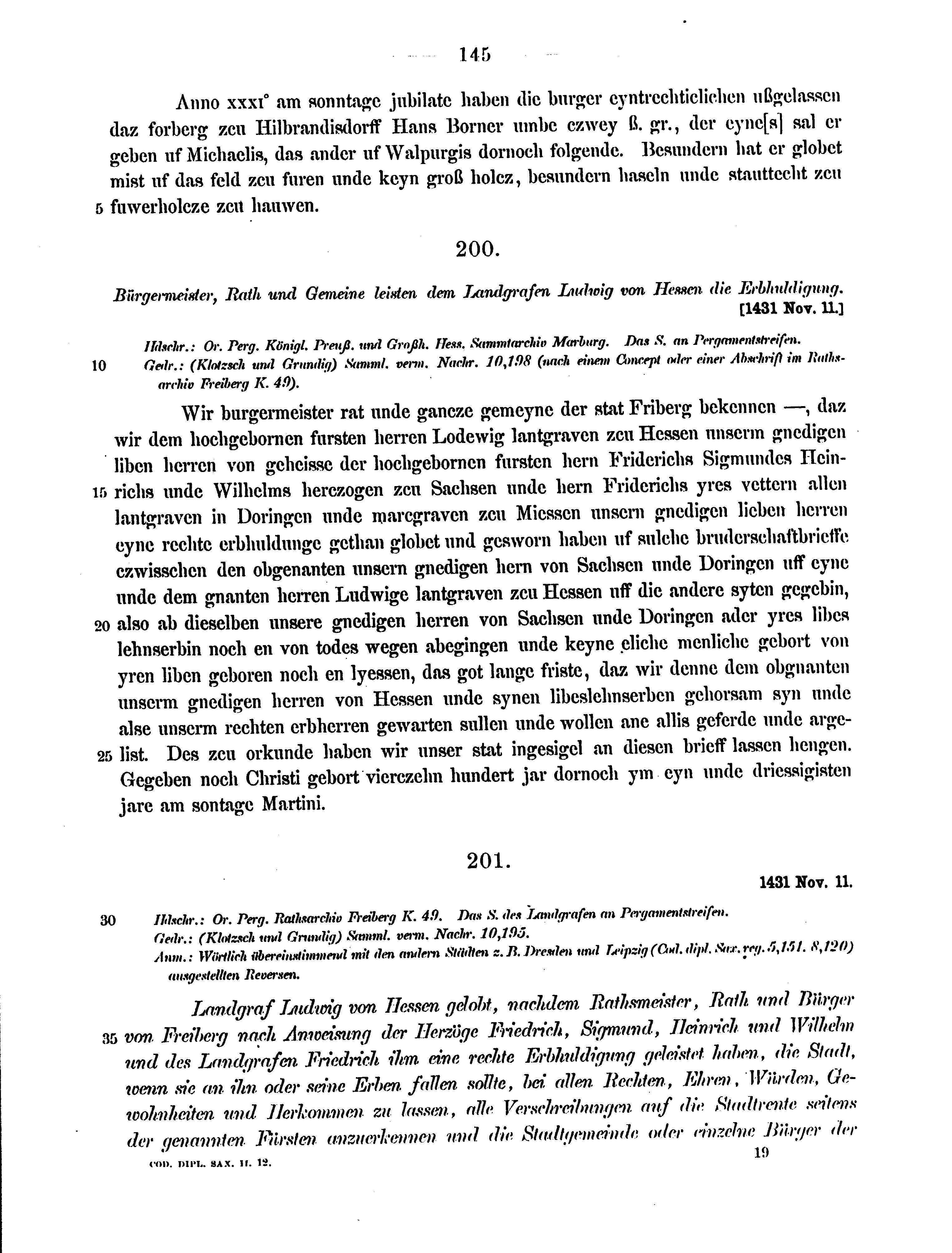 Historische Urkunde Seite 145 aus Band cds2_12