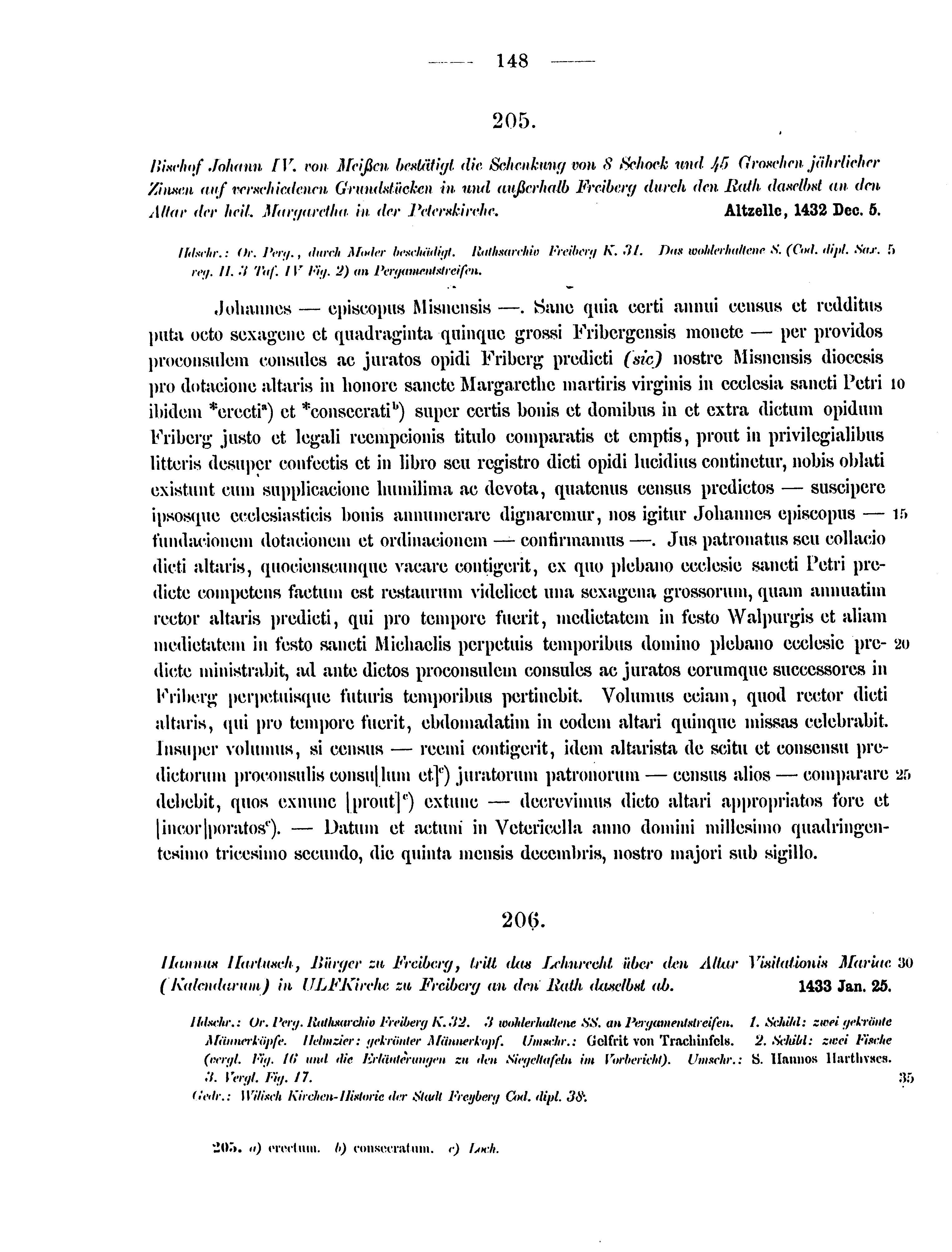 Historische Urkunde Seite 148 aus Band cds2_12