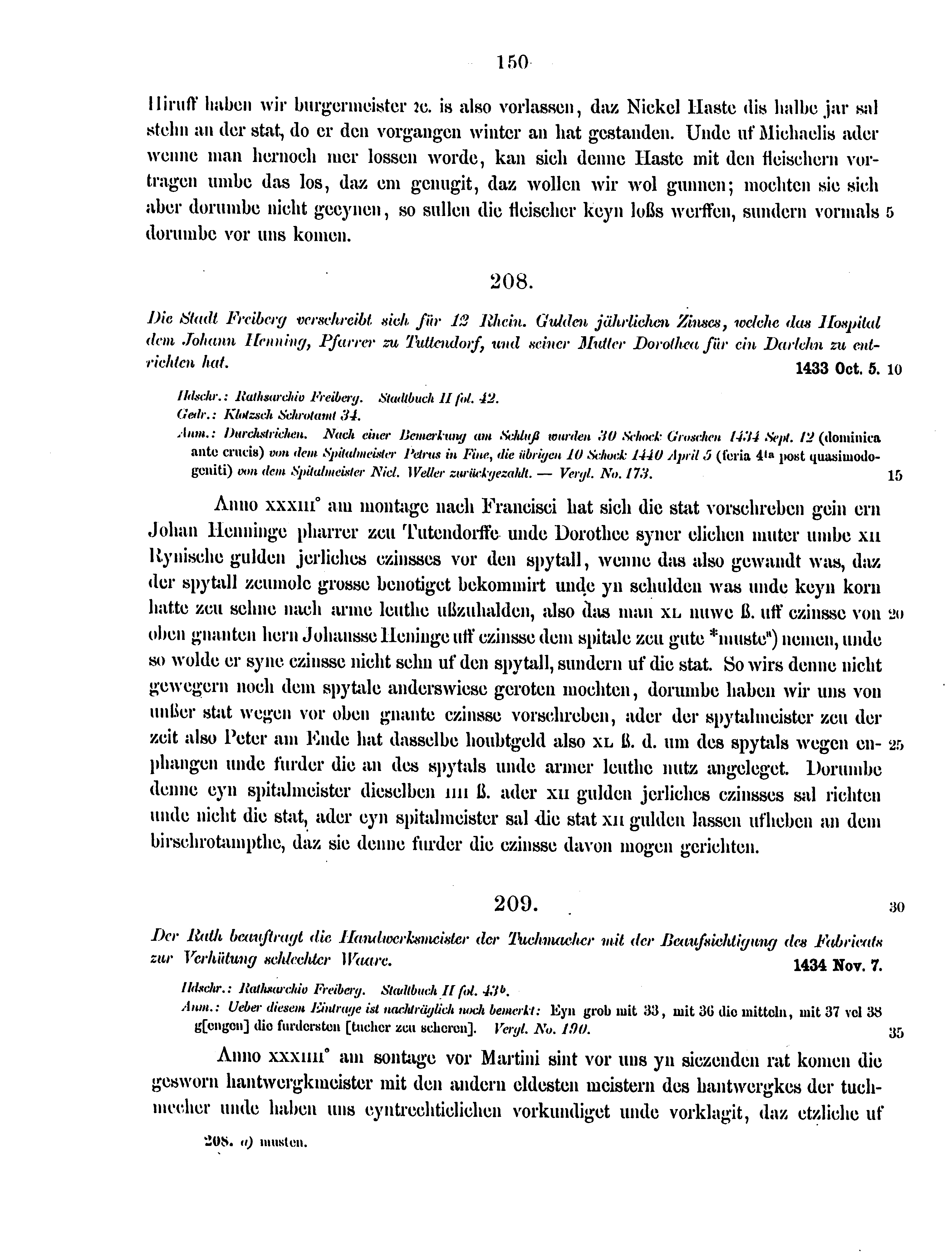 Historische Urkunde Seite 150 aus Band cds2_12