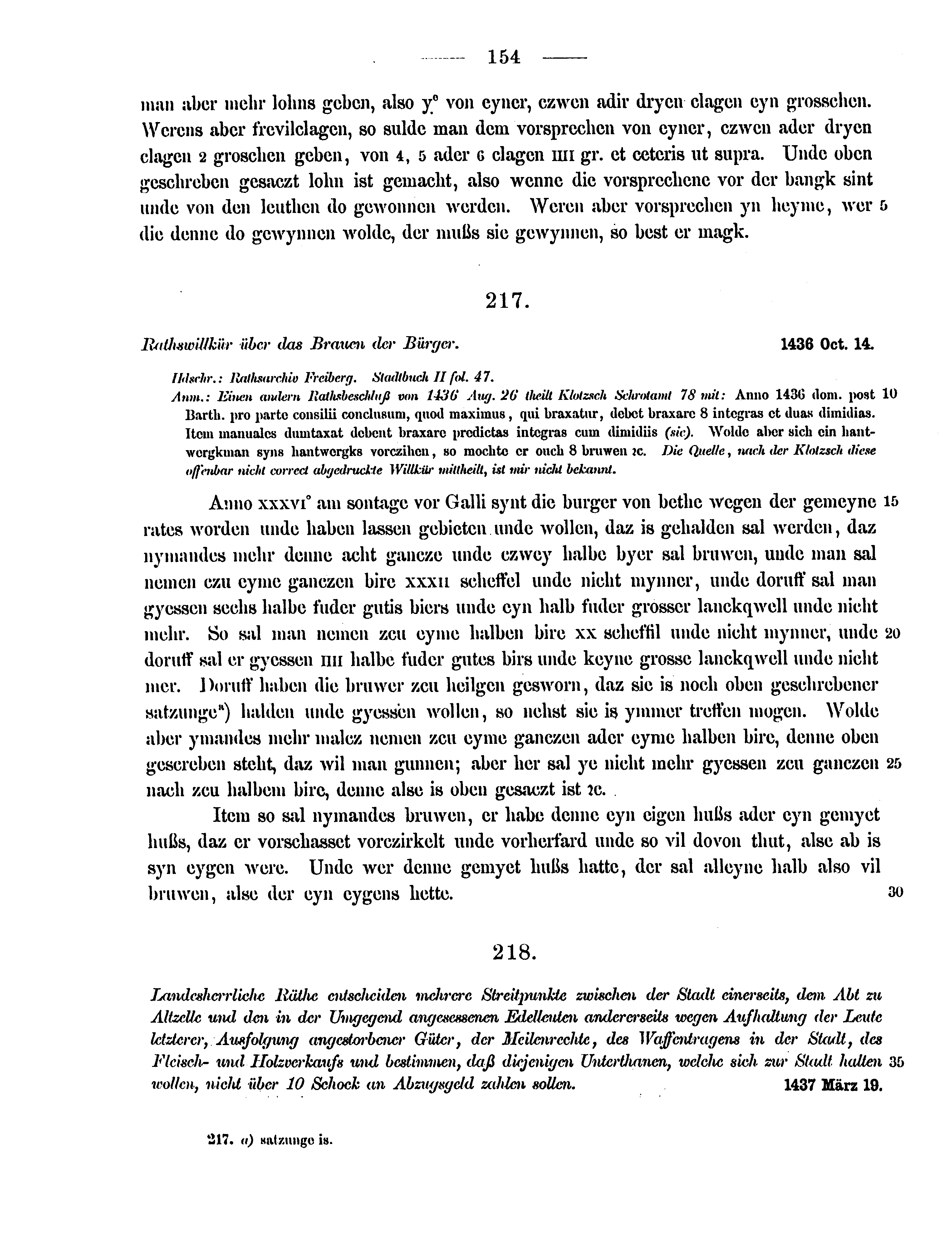 Historische Urkunde Seite 154 aus Band cds2_12