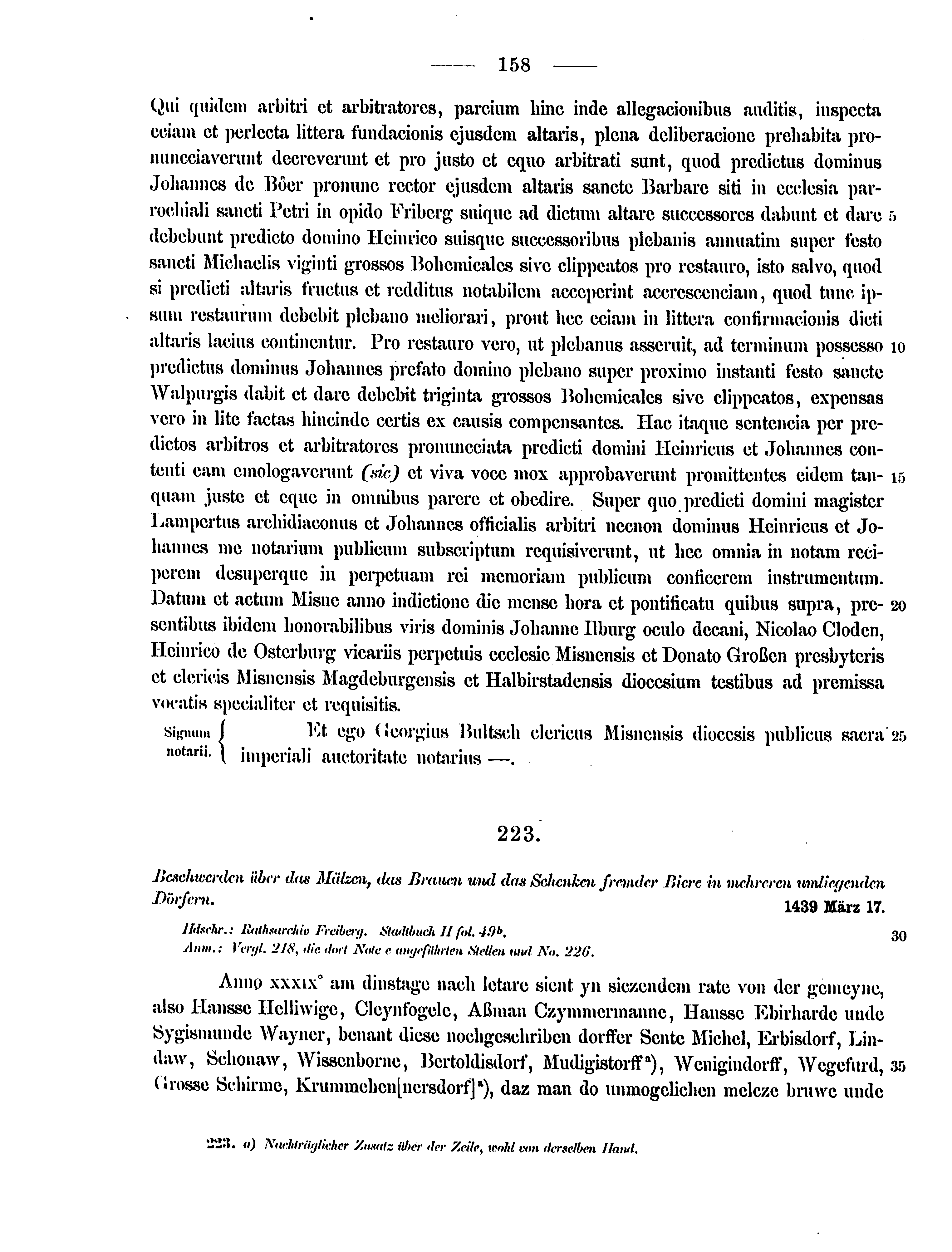 Historische Urkunde Seite 158 aus Band cds2_12