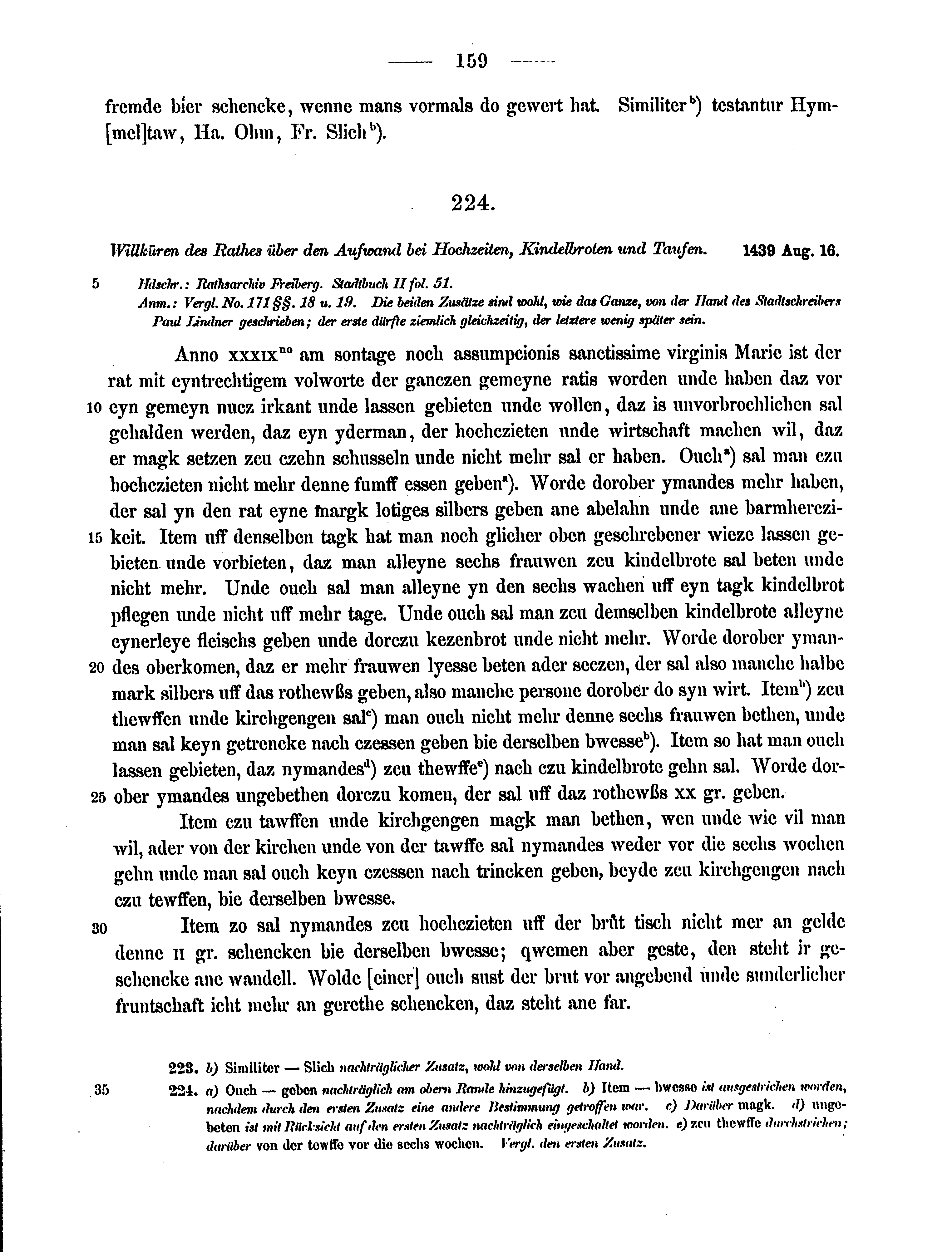 Historische Urkunde Seite 159 aus Band cds2_12