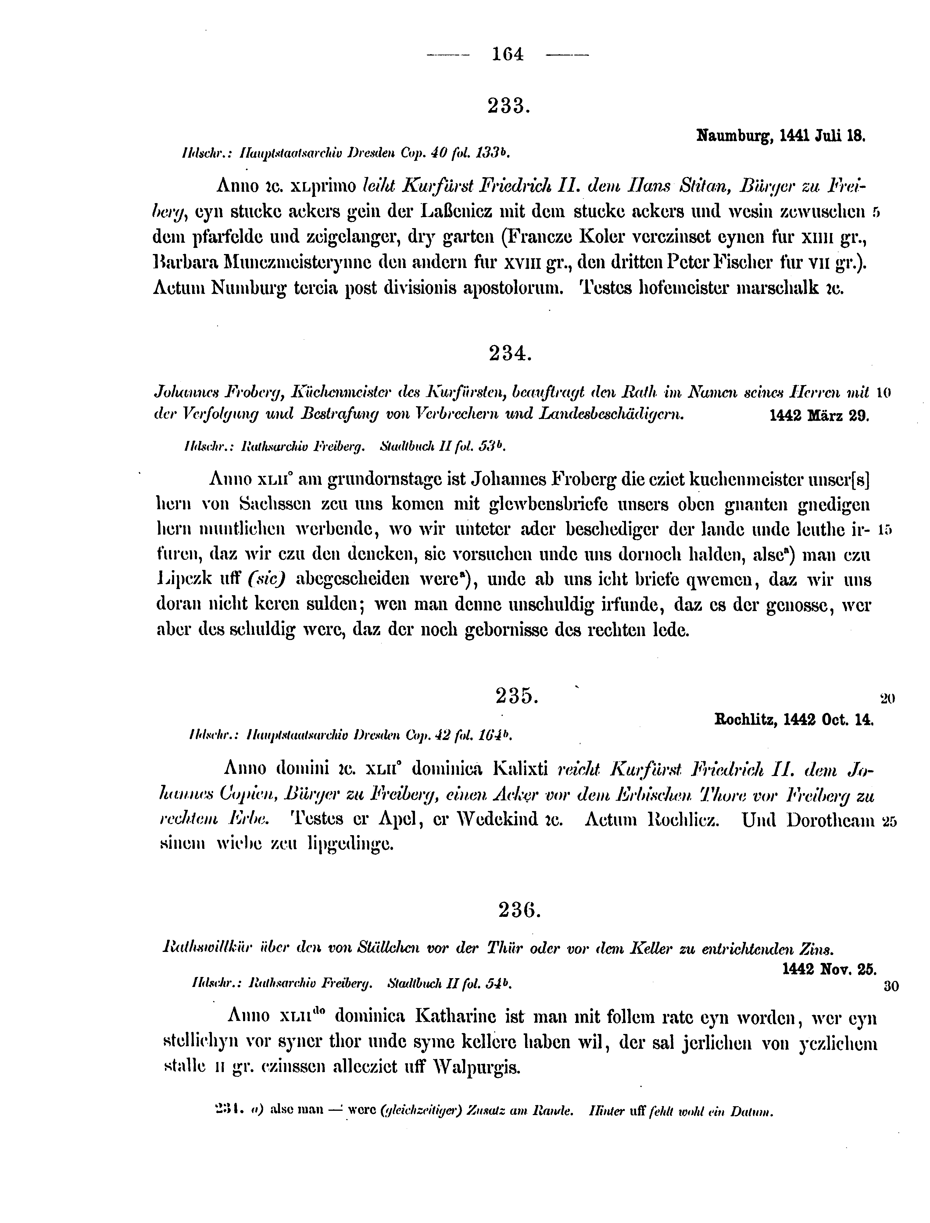 Historische Urkunde Seite 164 aus Band cds2_12