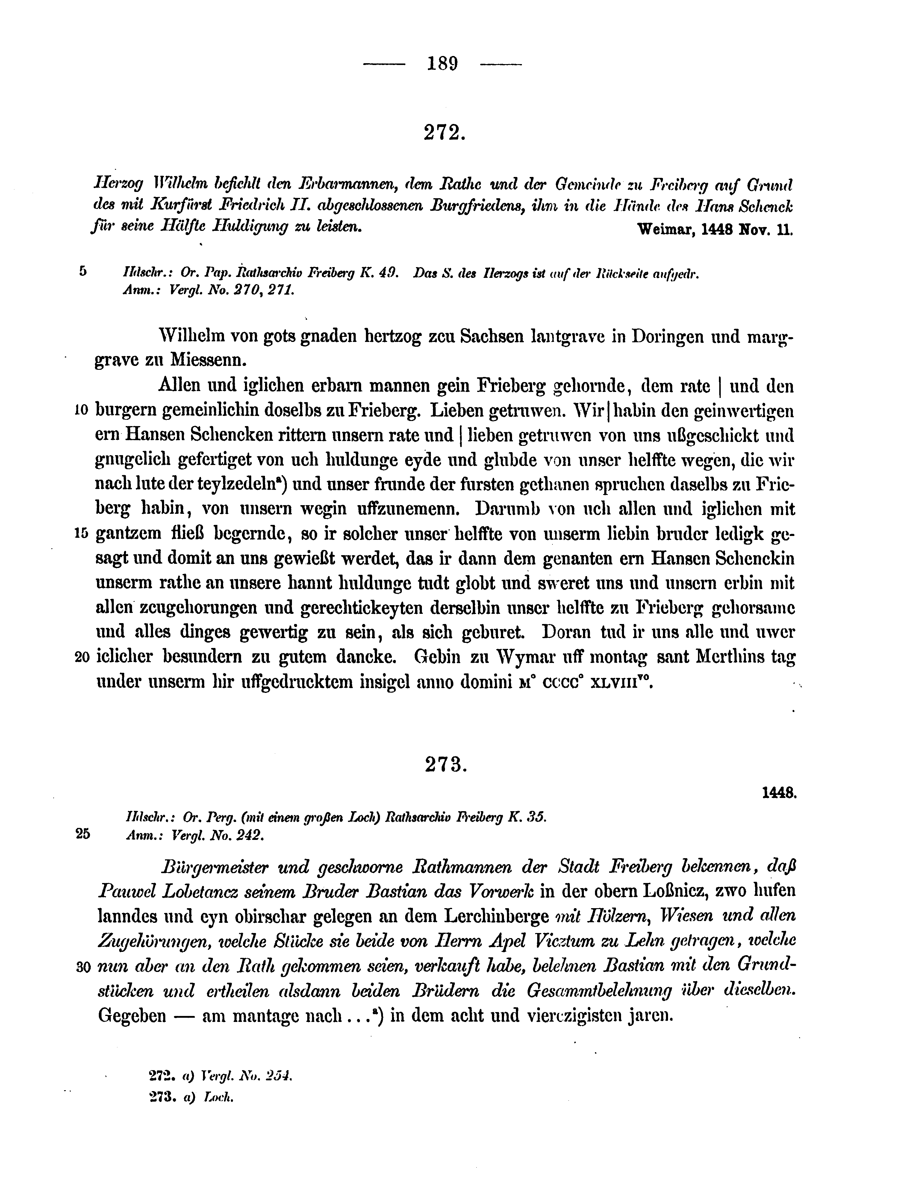 Historische Urkunde Seite 189 aus Band cds2_12