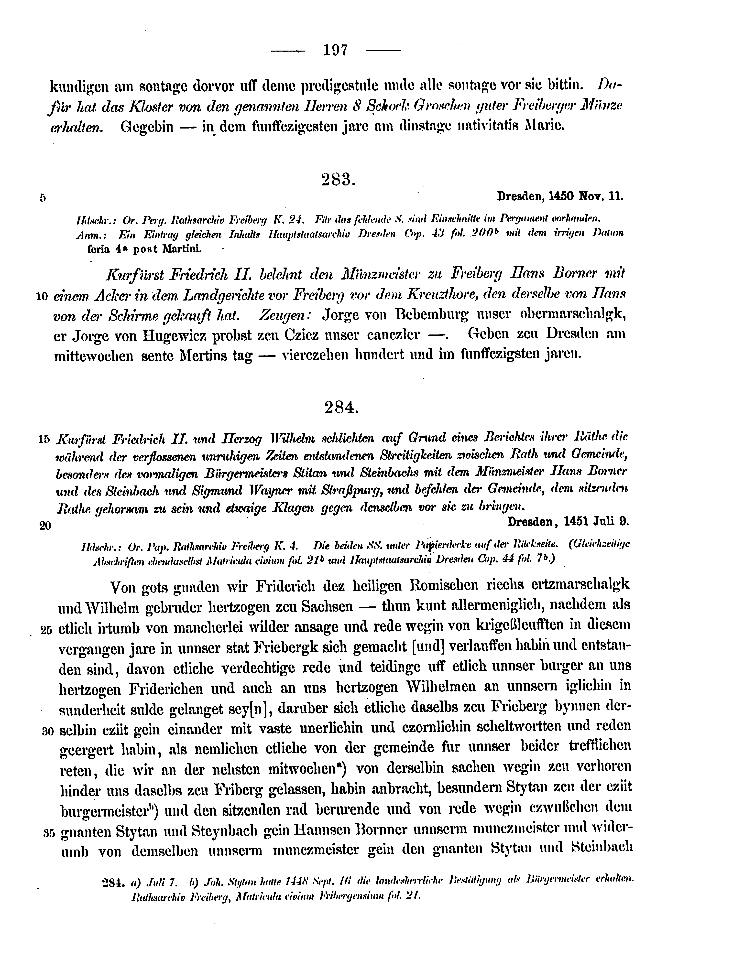 Historische Urkunde Seite 197 aus Band cds2_12