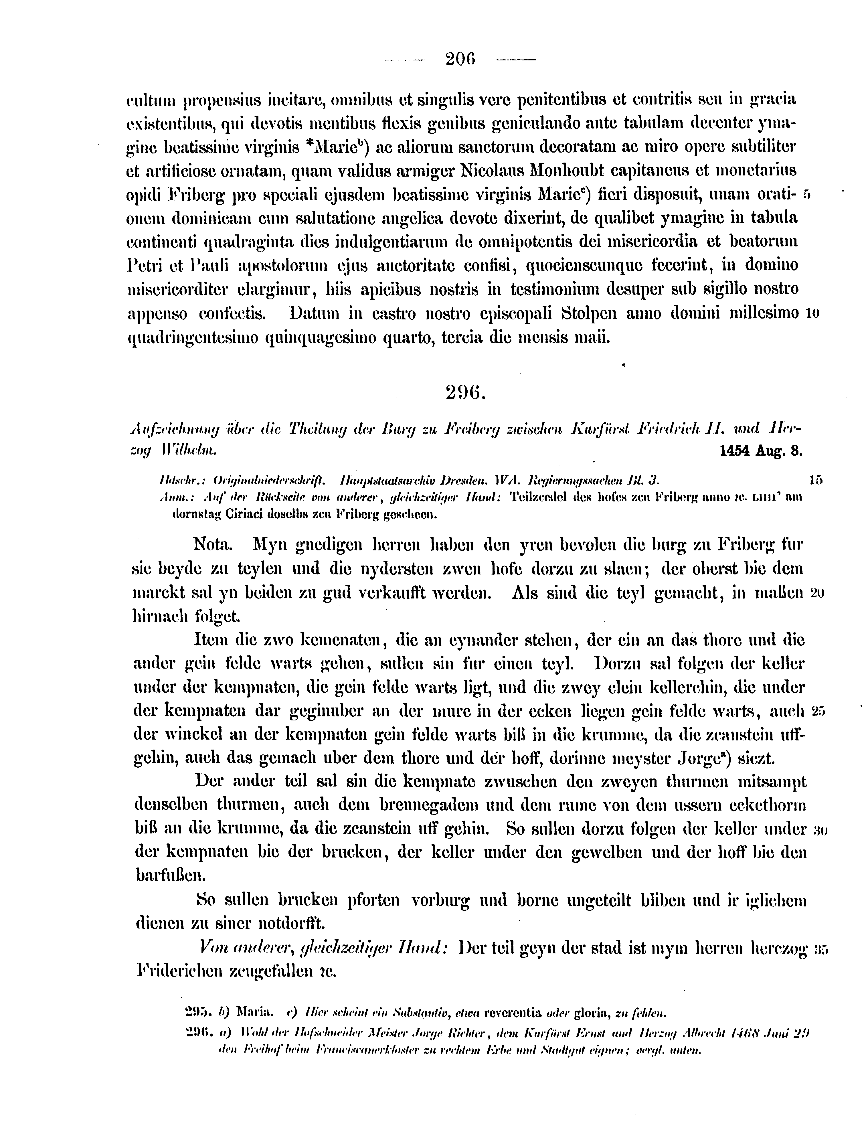 Historische Urkunde Seite 206 aus Band cds2_12