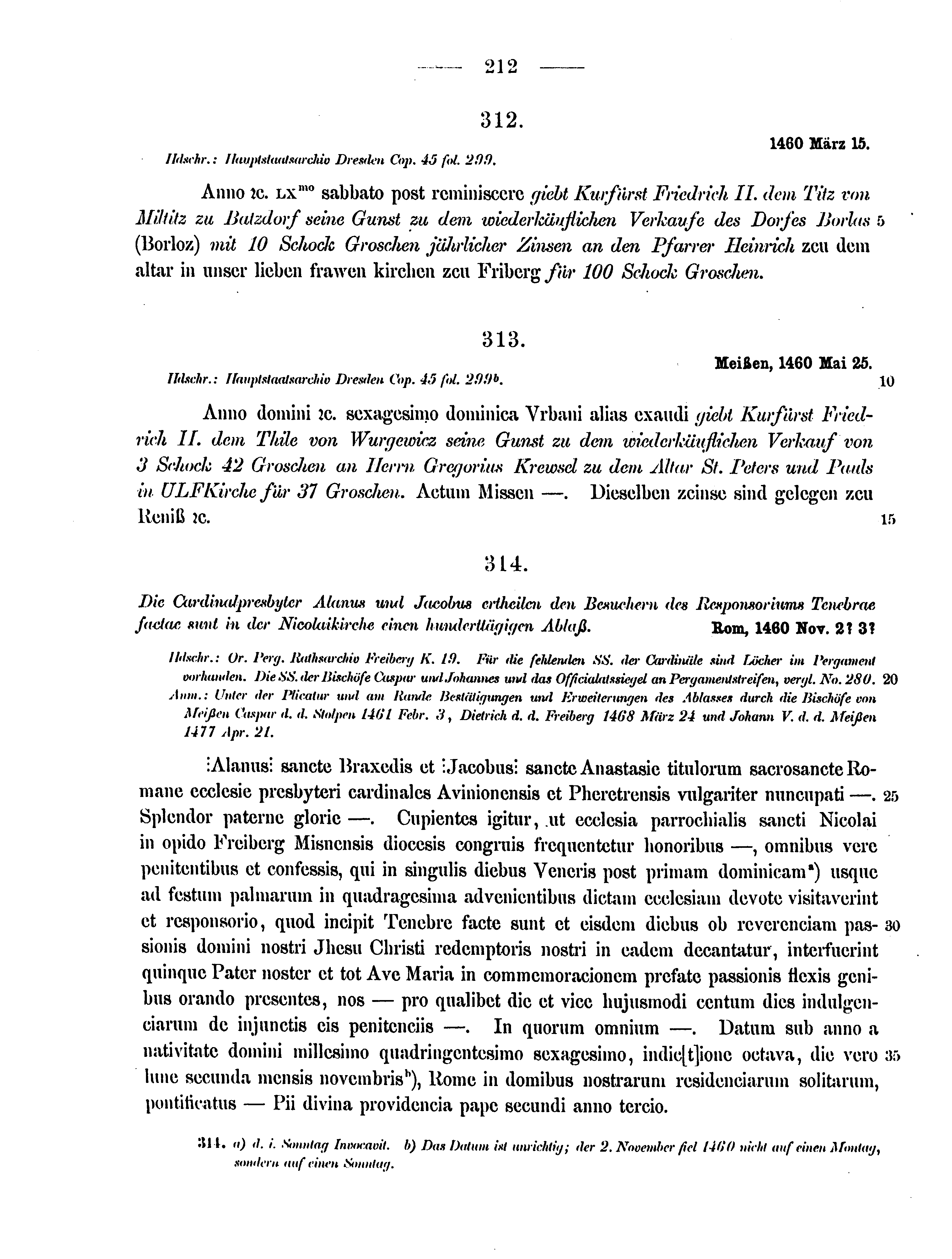 Historische Urkunde Seite 212 aus Band cds2_12