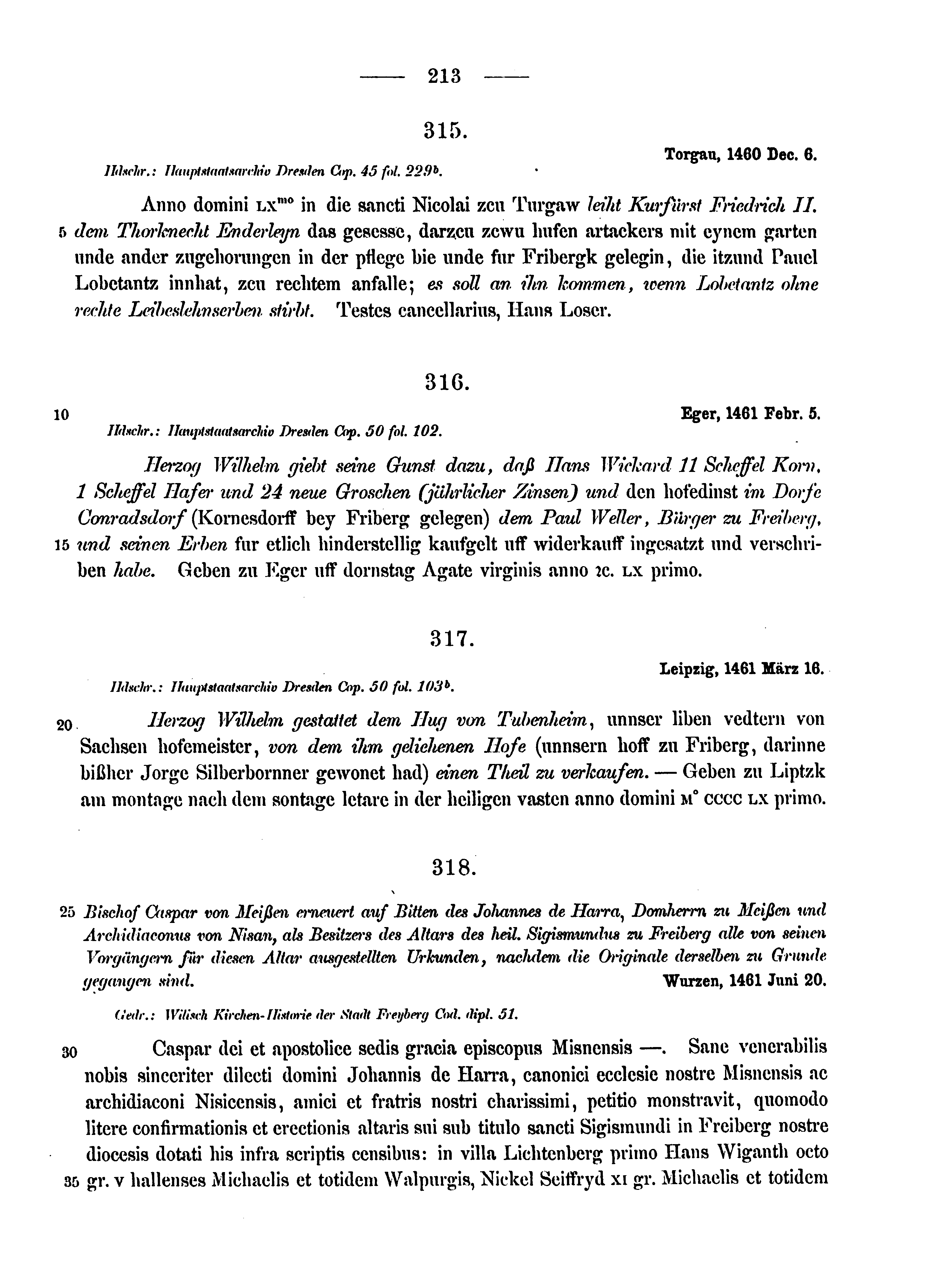 Historische Urkunde Seite 213 aus Band cds2_12