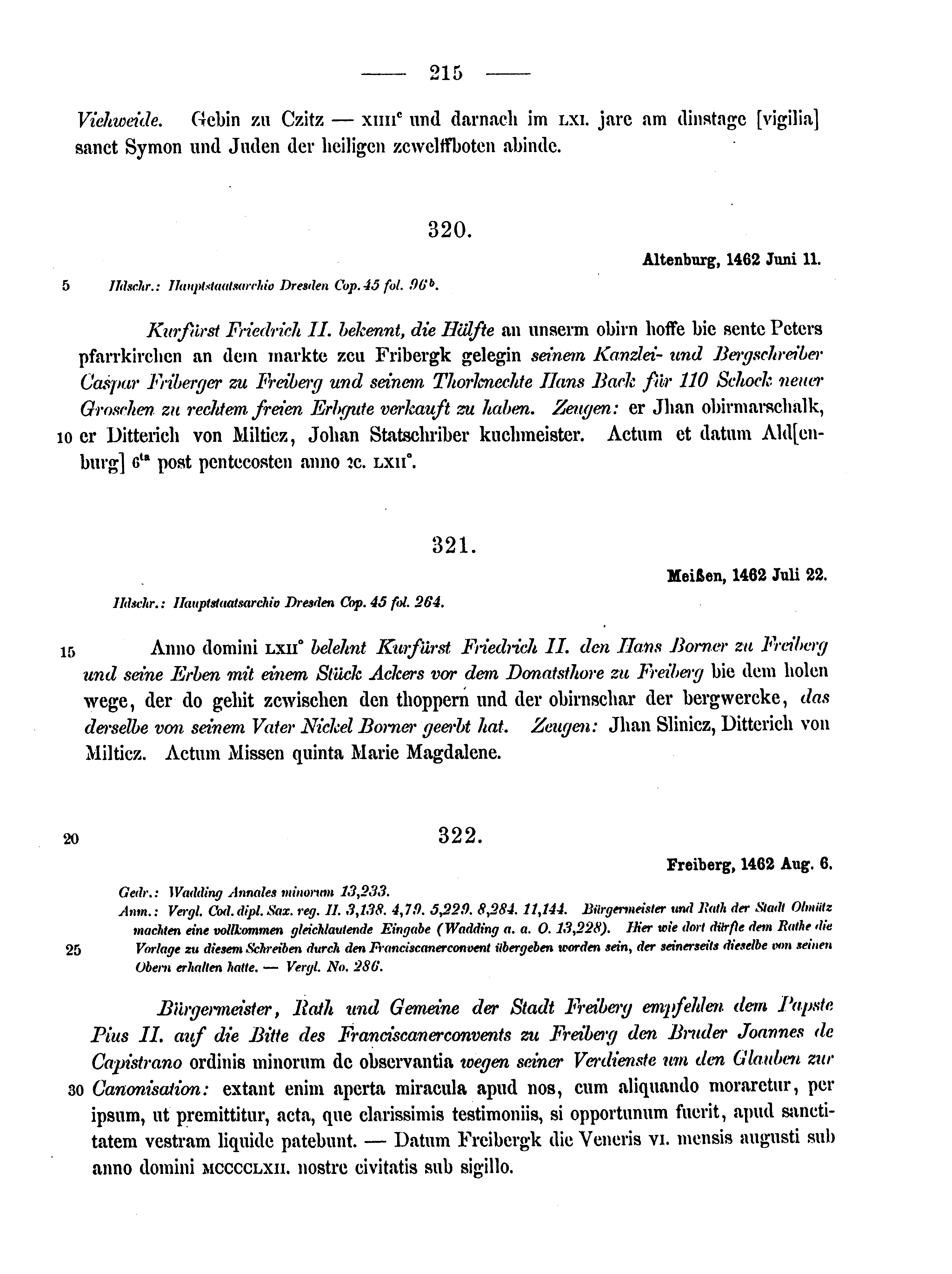 Historische Urkunde Seite 215 aus Band cds2_12