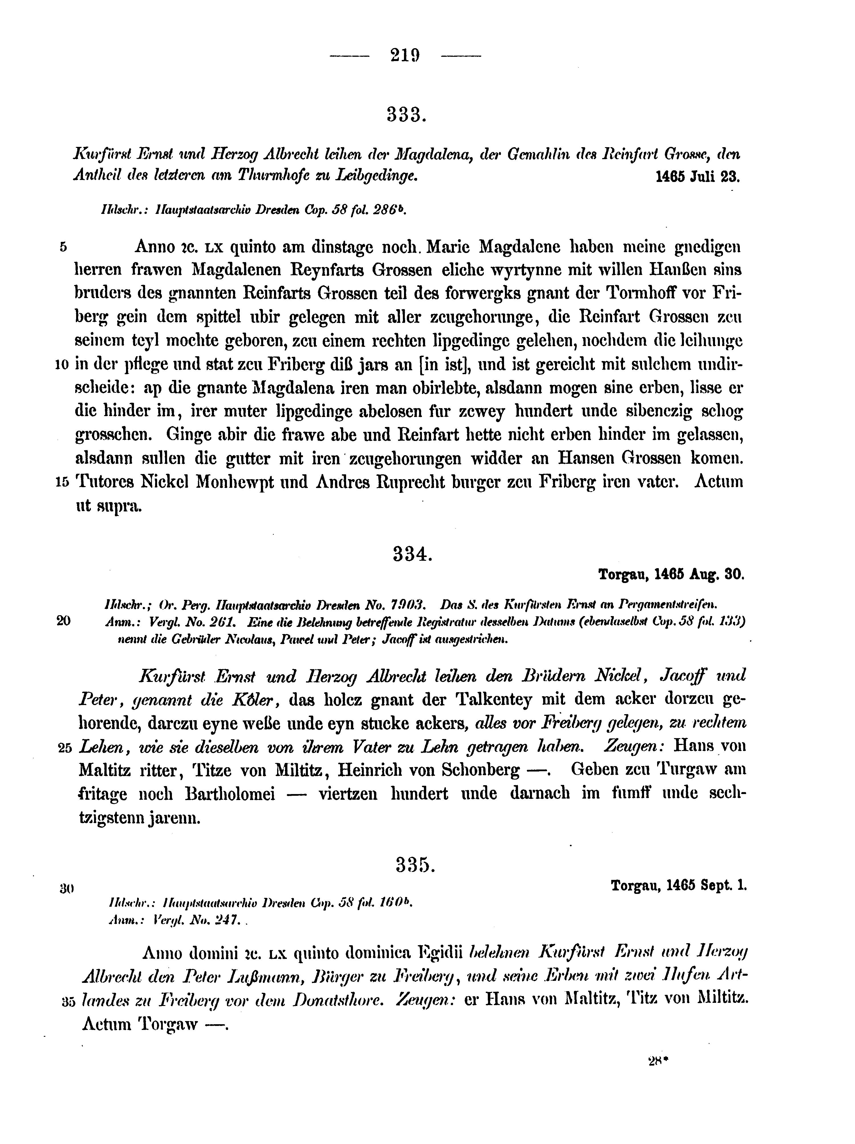 Historische Urkunde Seite 219 aus Band cds2_12