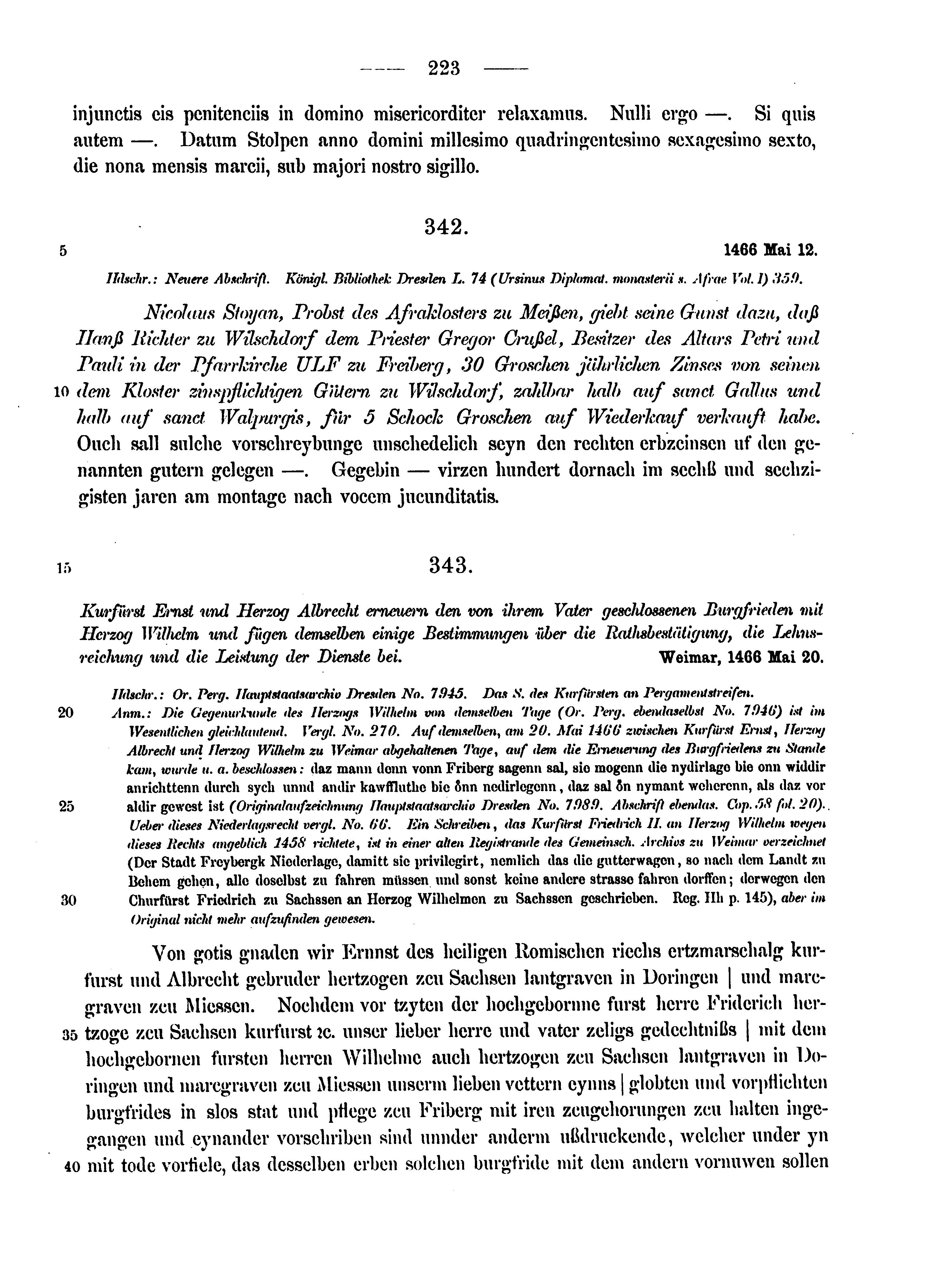 Historische Urkunde Seite 223 aus Band cds2_12