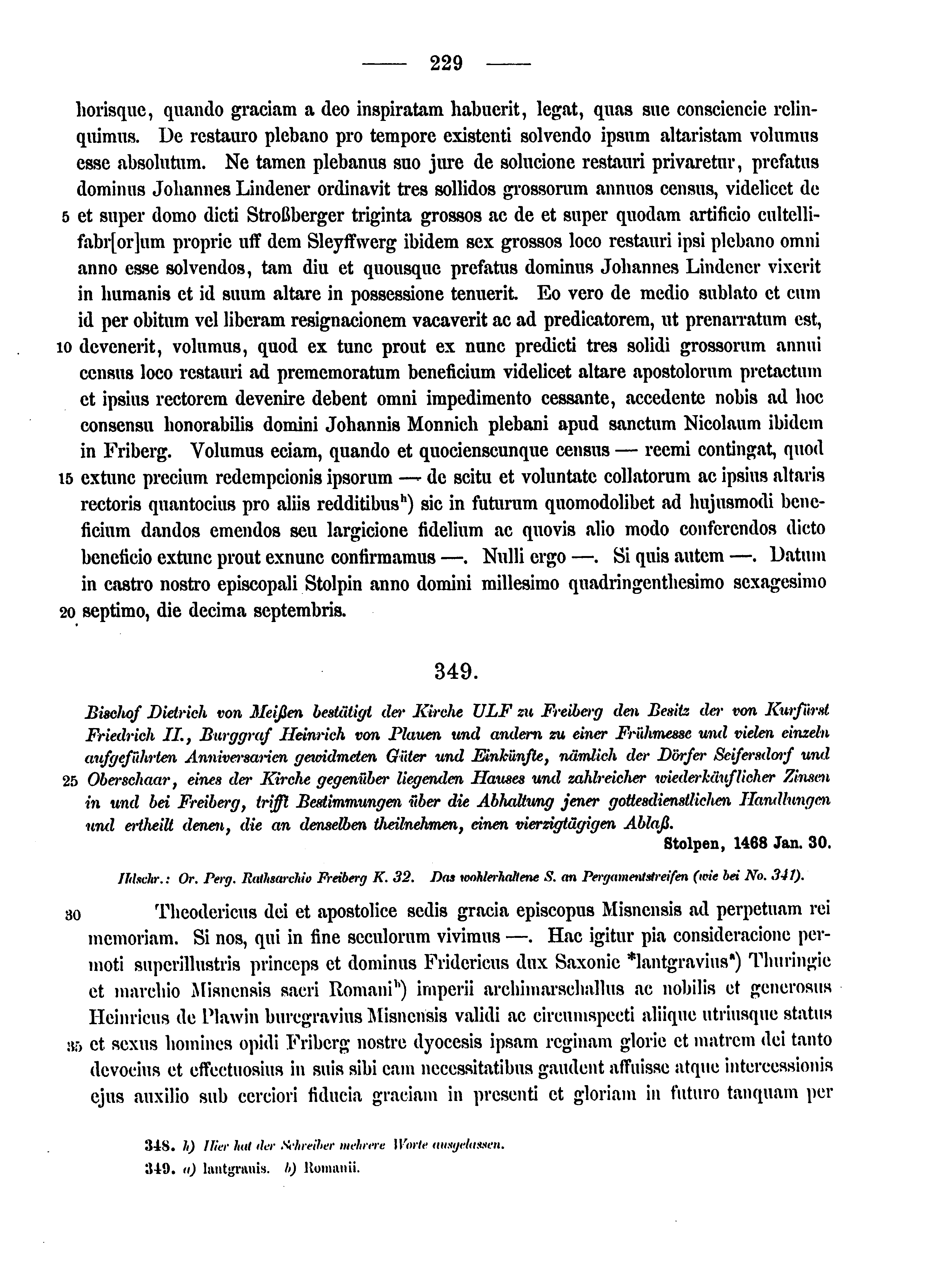 Historische Urkunde Seite 229 aus Band cds2_12