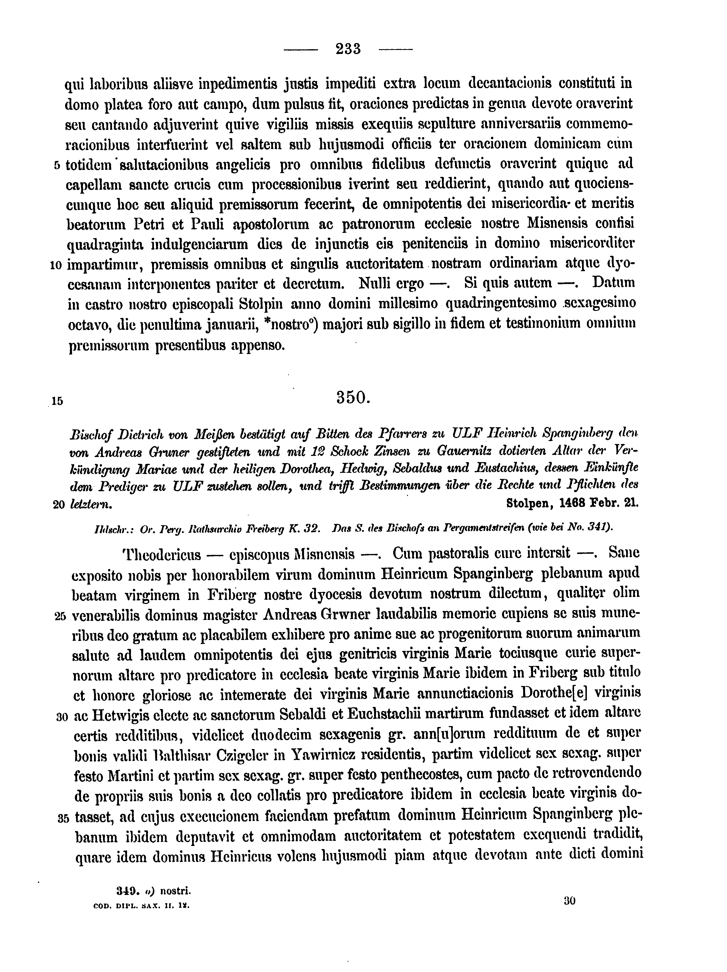 Historische Urkunde Seite 233 aus Band cds2_12