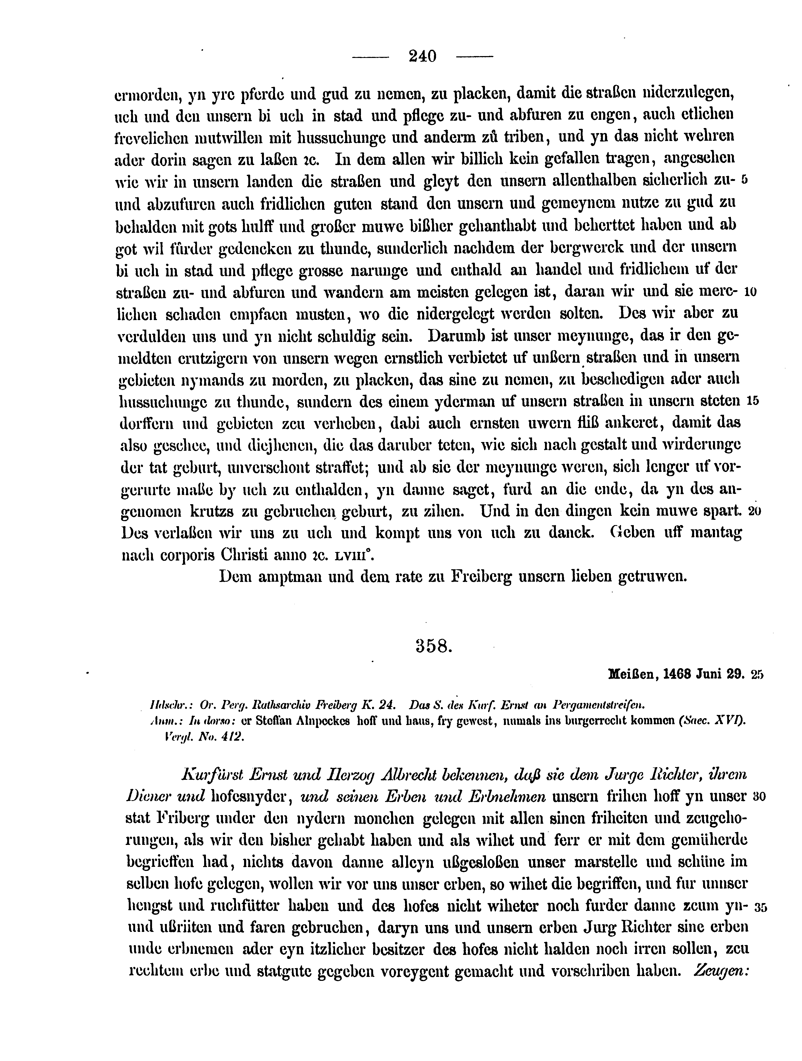 Historische Urkunde Seite 240 aus Band cds2_12