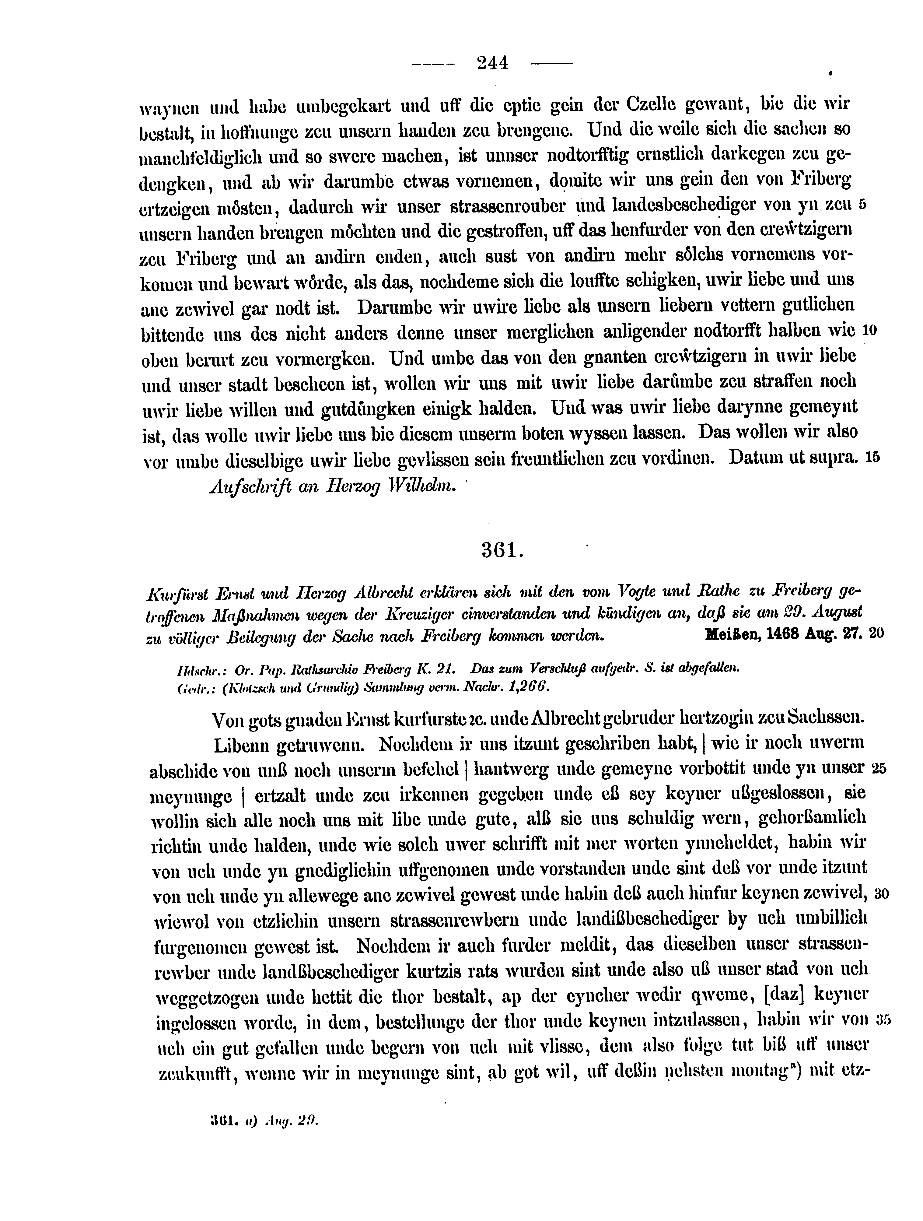 Historische Urkunde Seite 244 aus Band cds2_12