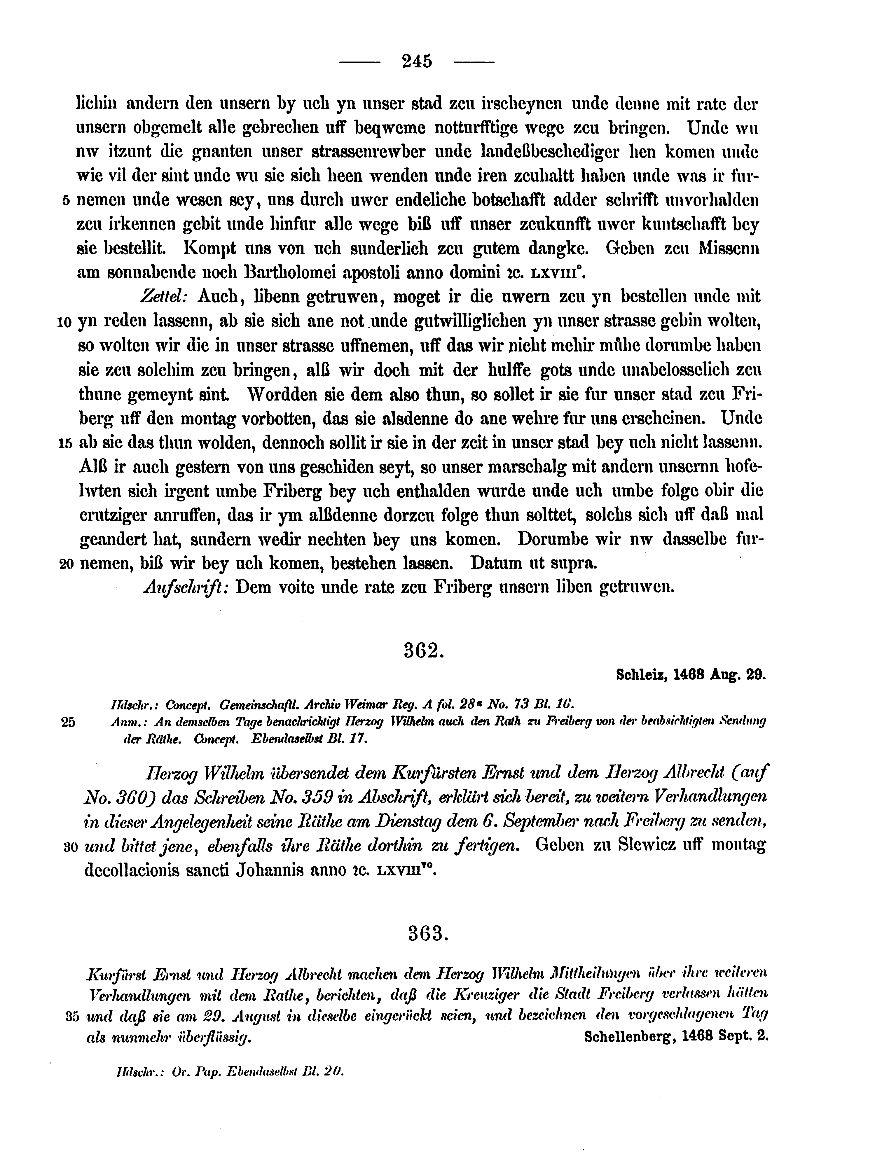 Historische Urkunde Seite 245 aus Band cds2_12