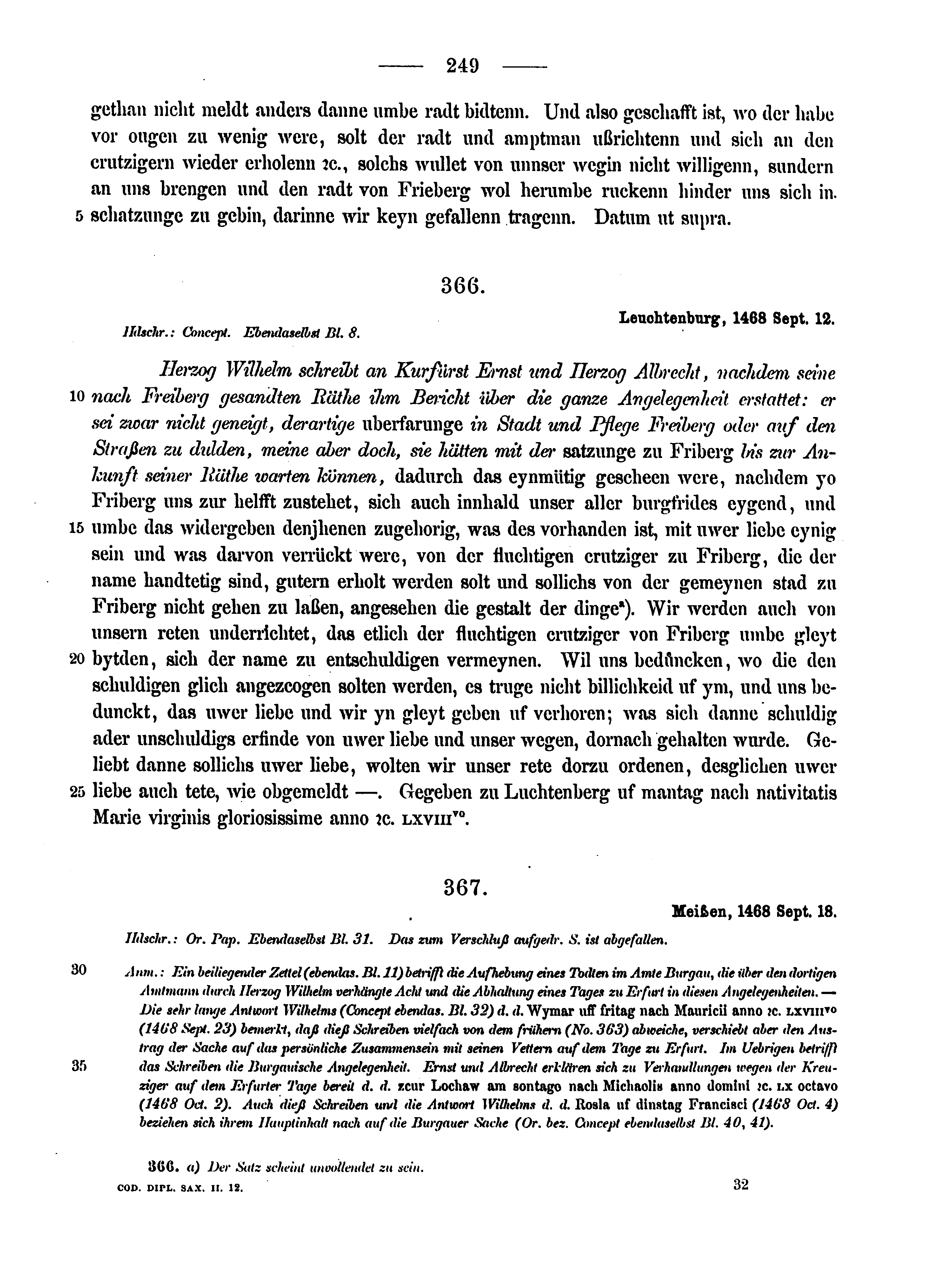 Historische Urkunde Seite 249 aus Band cds2_12