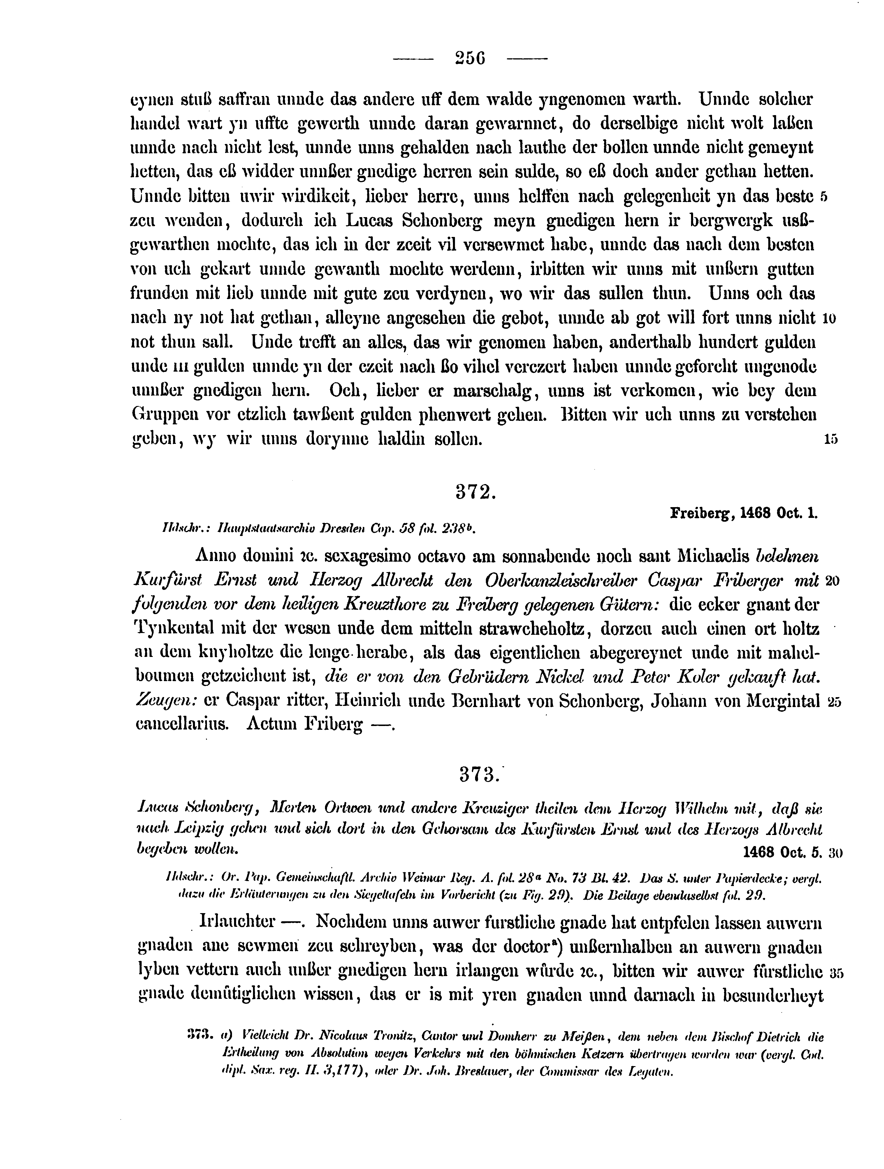 Historische Urkunde Seite 256 aus Band cds2_12