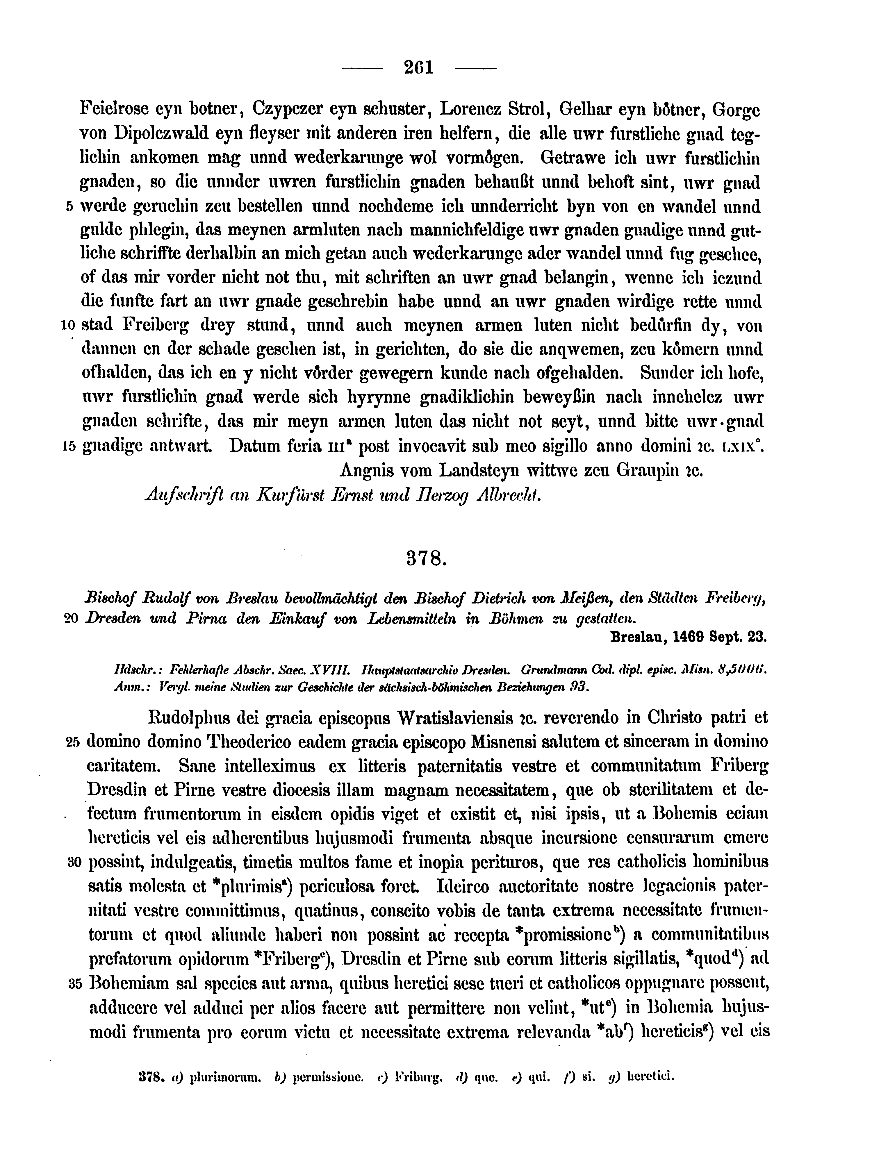 Historische Urkunde Seite 261 aus Band cds2_12