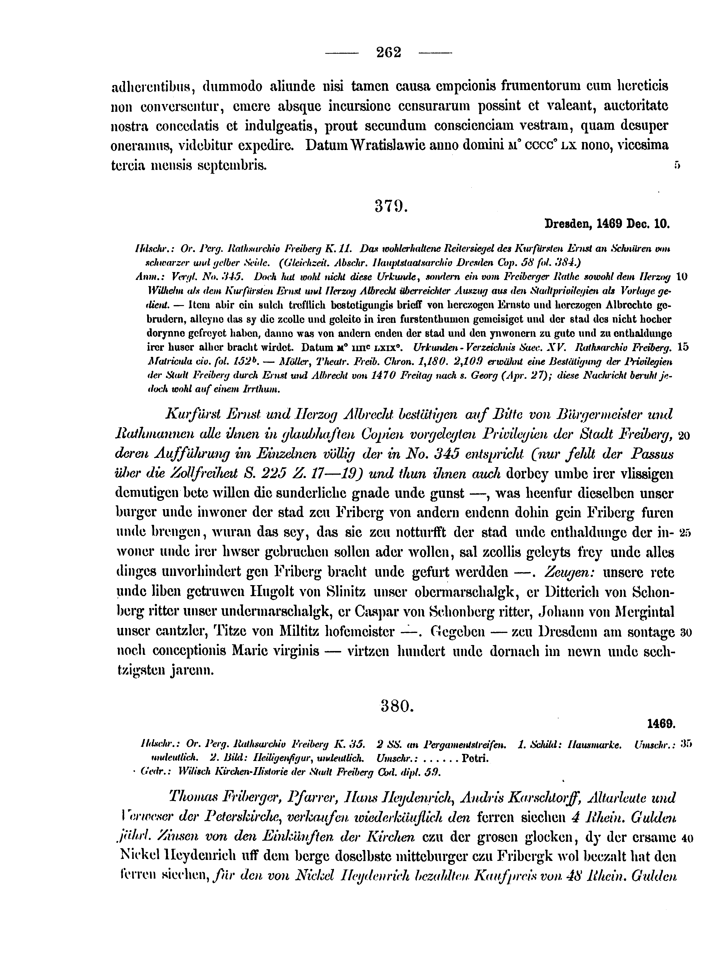 Historische Urkunde Seite 262 aus Band cds2_12